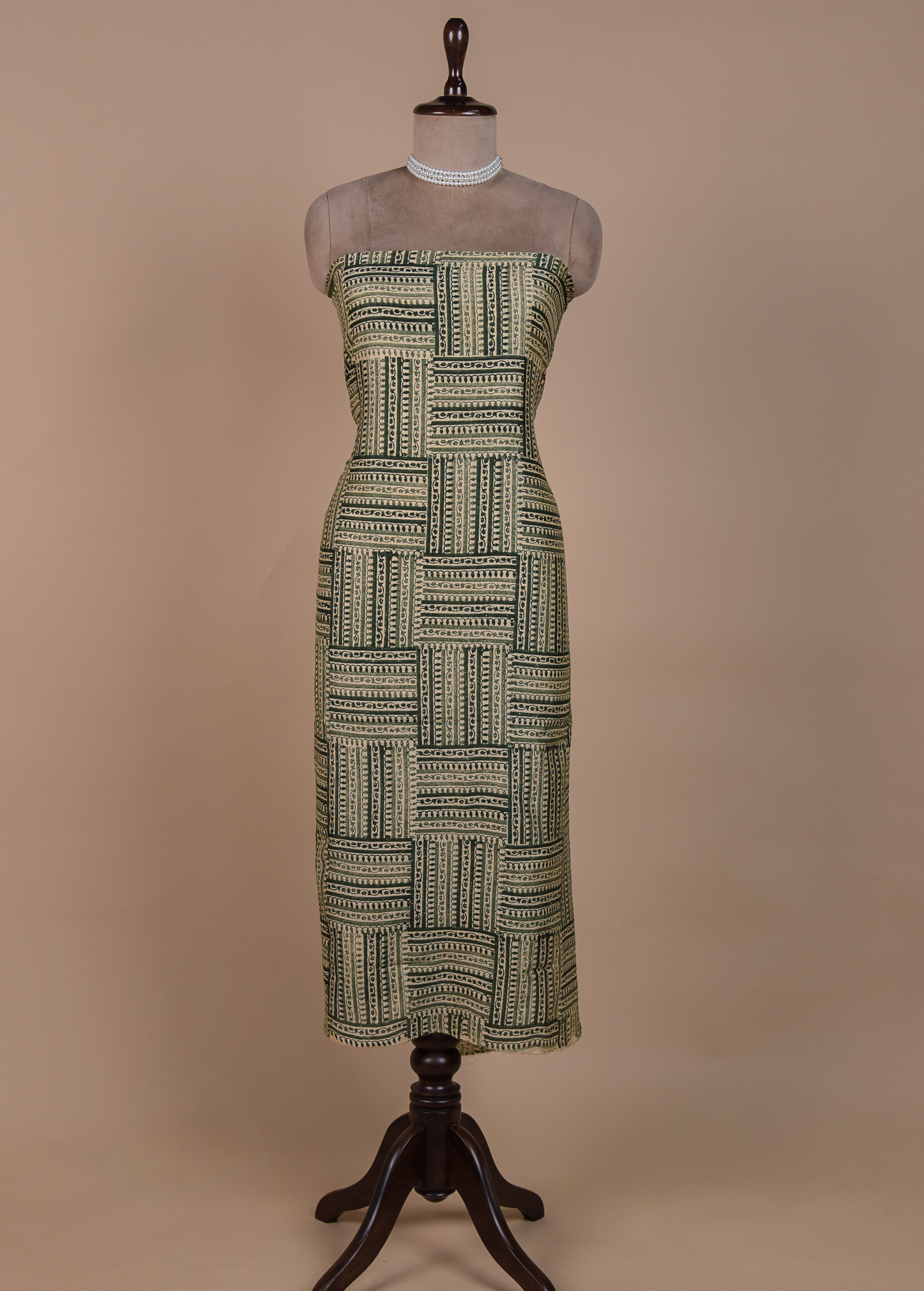 Green Cotton Tussar Dress Material
