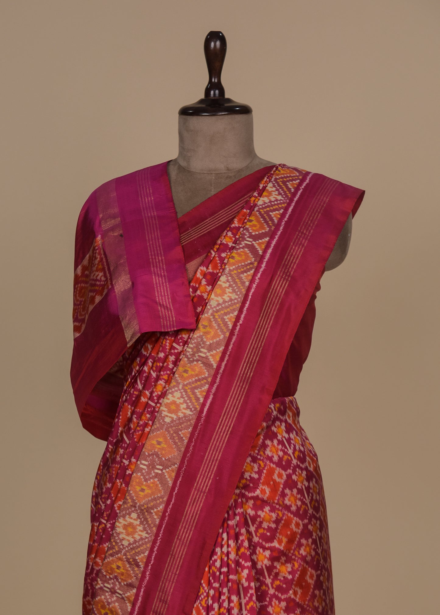 Pink Silk Patola Saree
