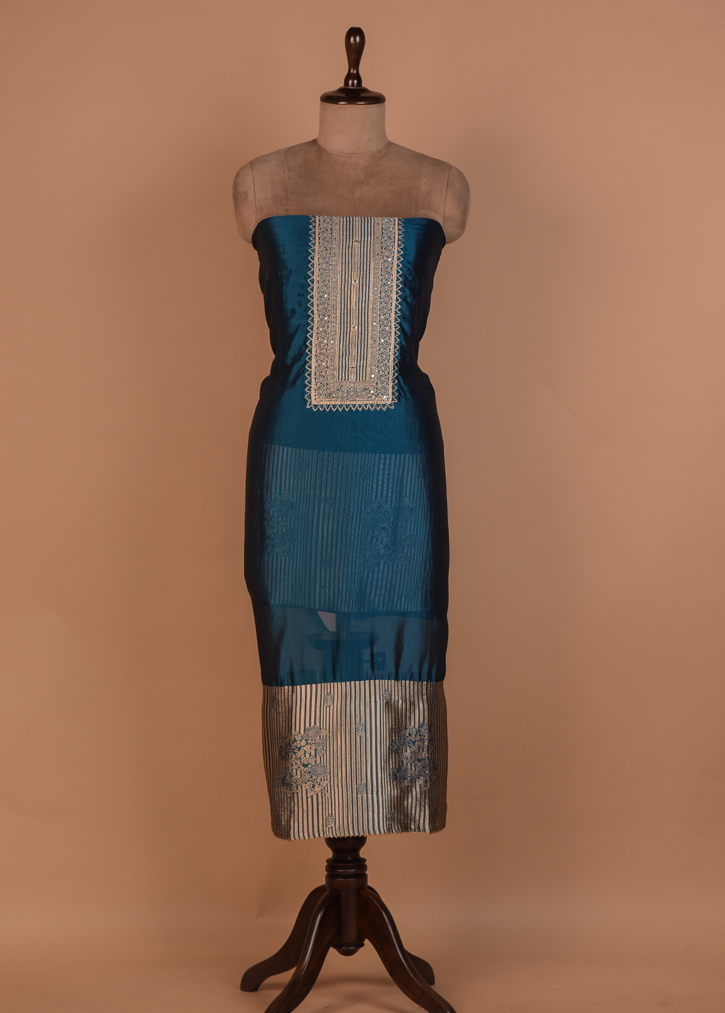 Blue Silk Dress Material