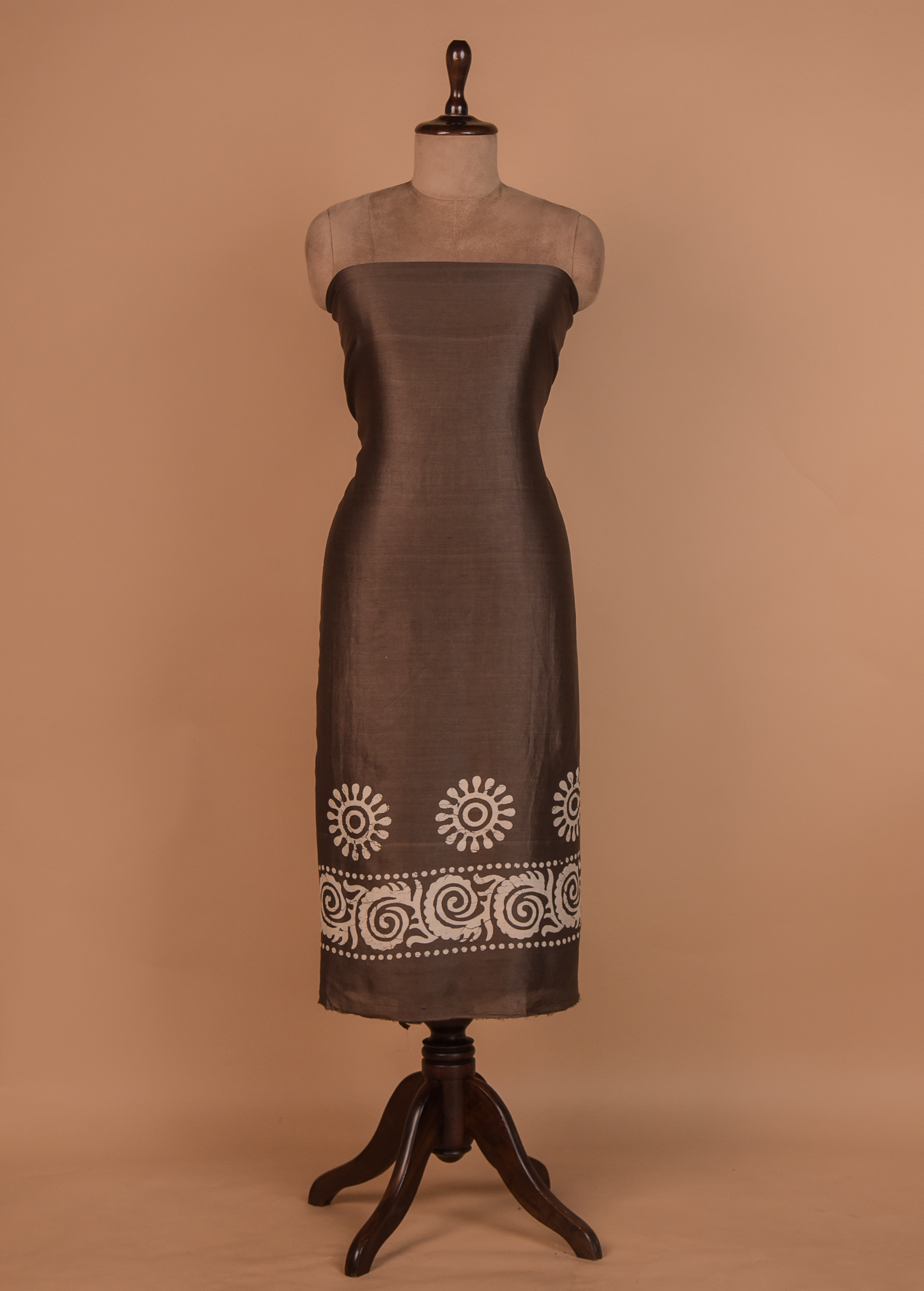 Brown Chanderi Dress Material
