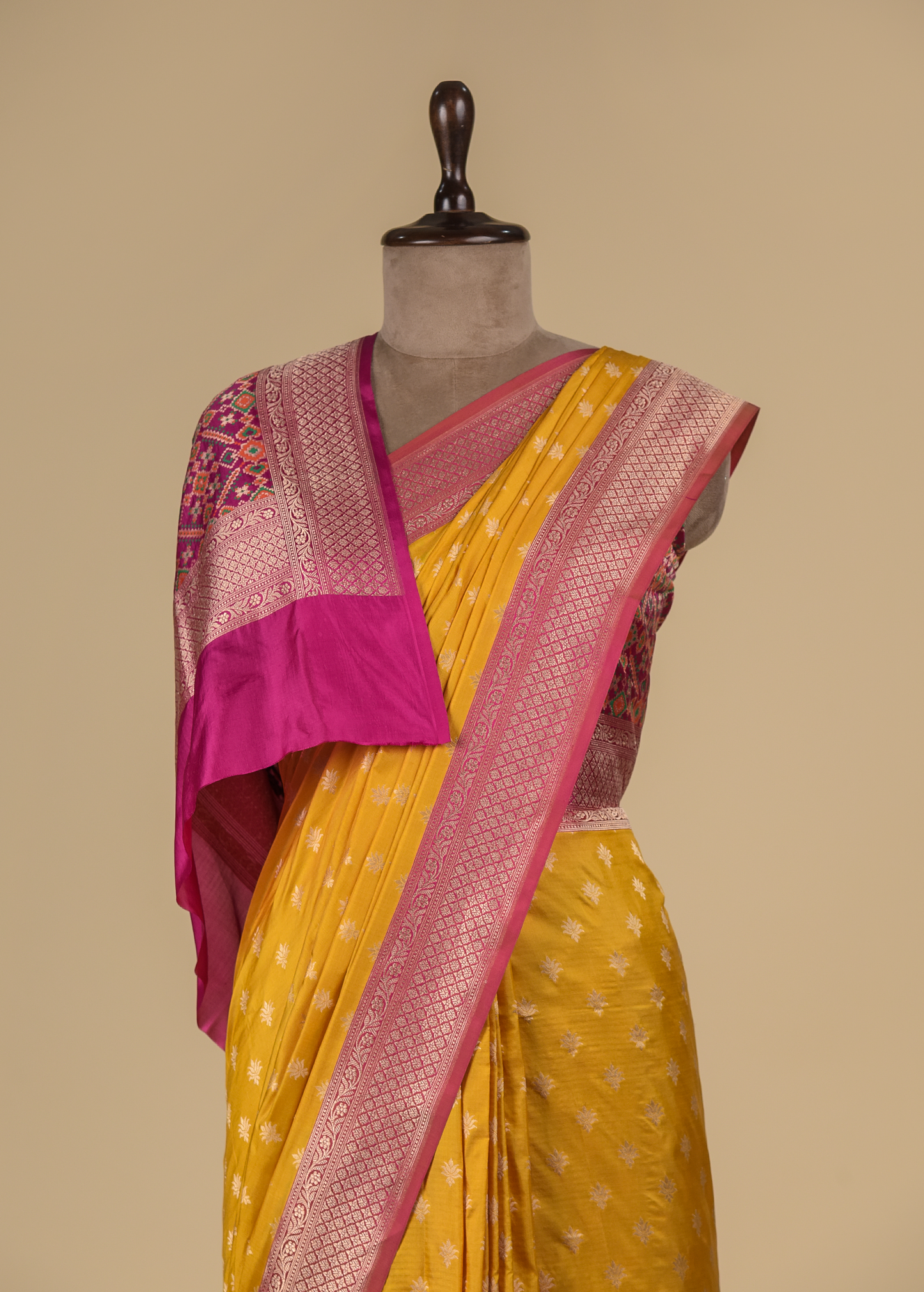 Yellow Silk Banarasi Saree