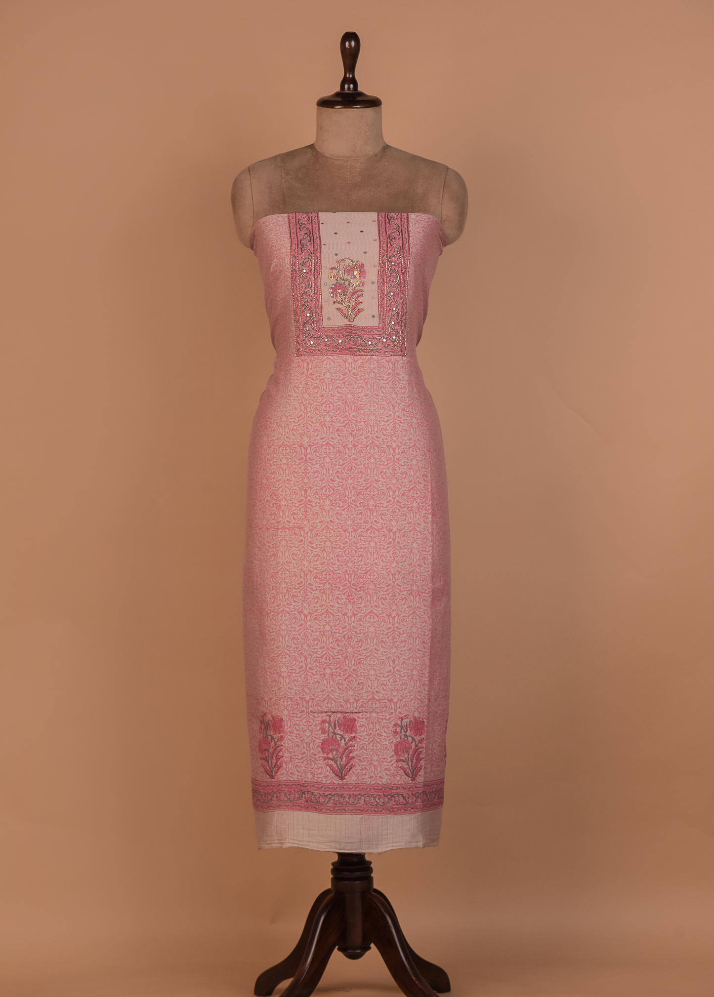 Pink Cotton Dress Material