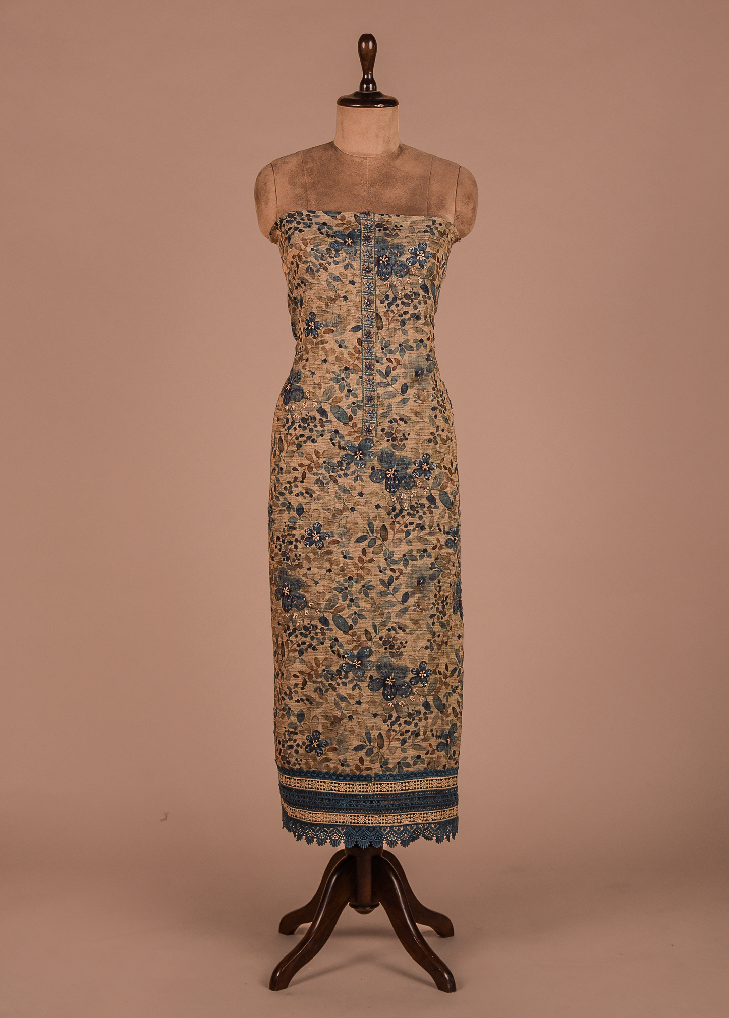 Blue Cotton Dress Material