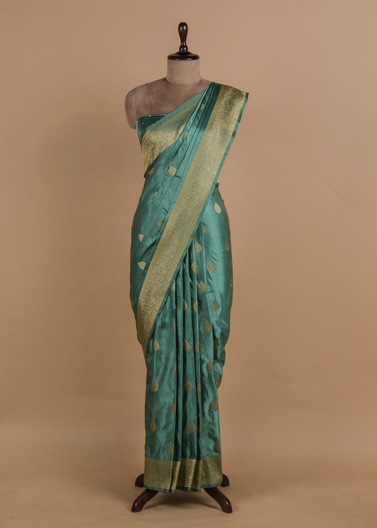 Blue Art Satin Banarasi Saree