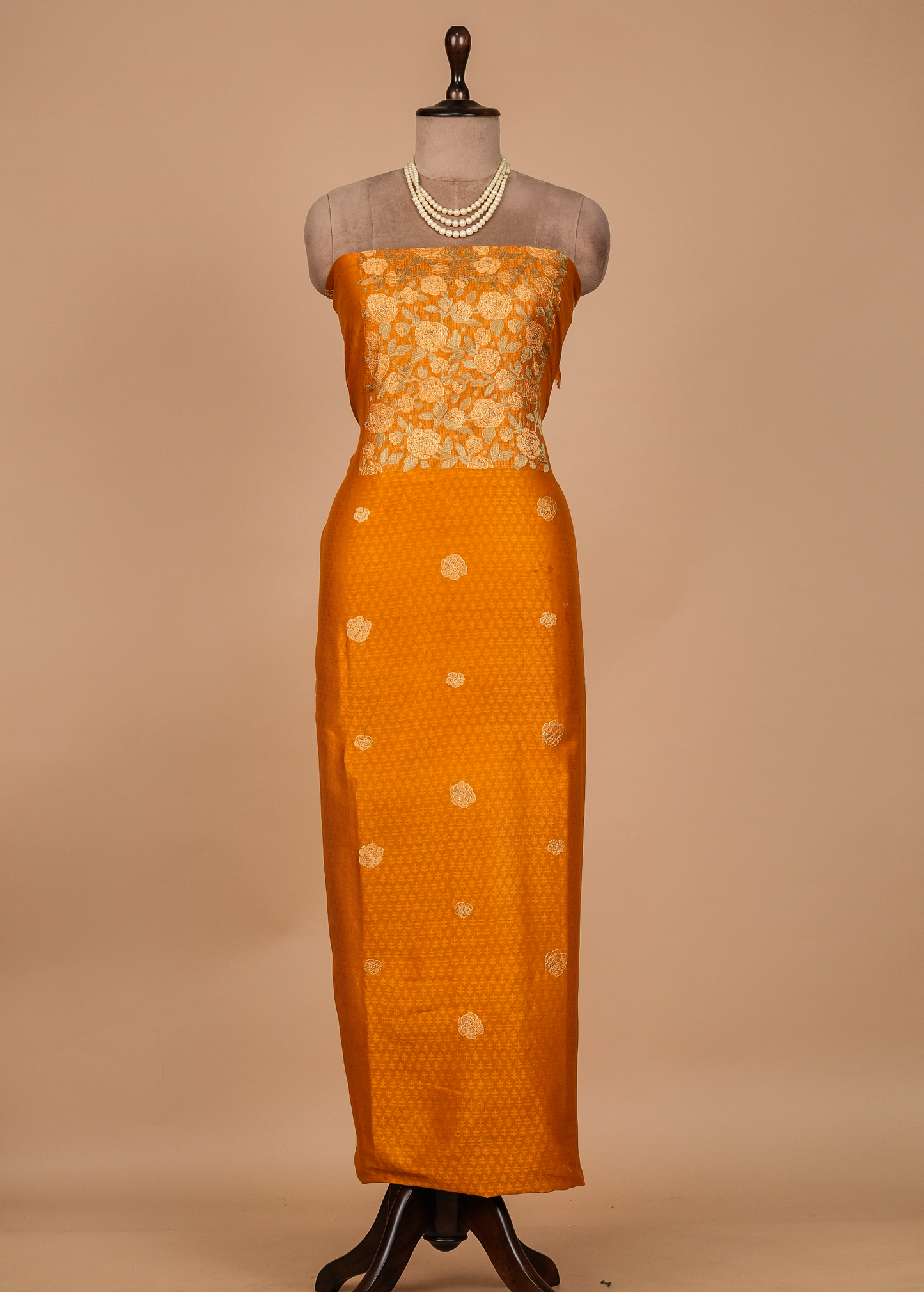 Orange Cotton Dress Material