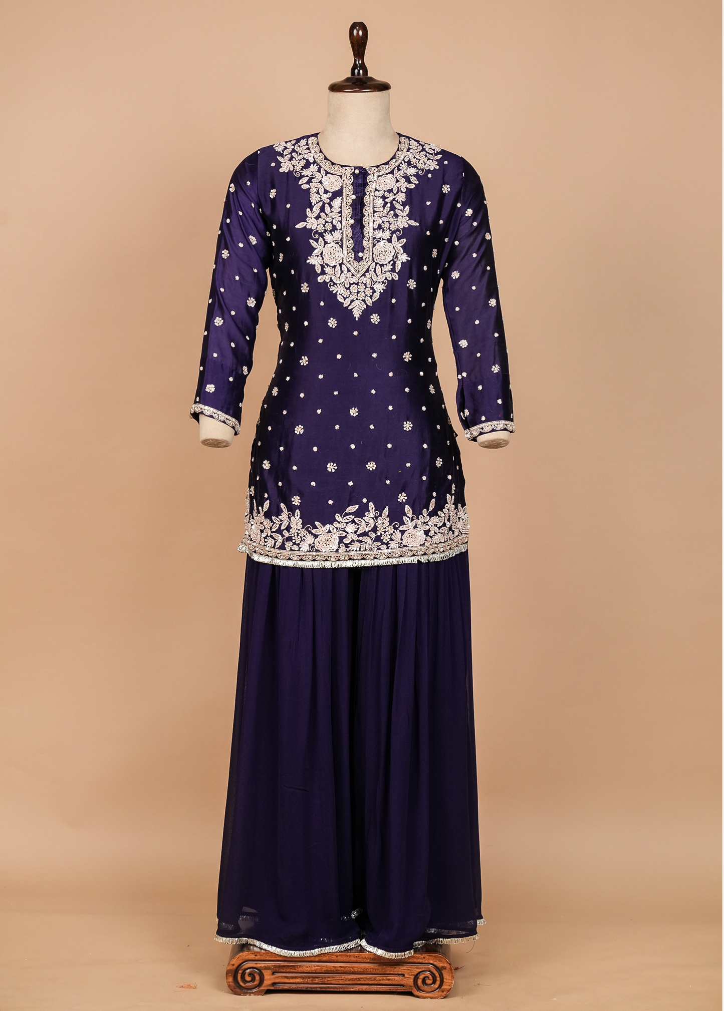 Purple Georgette Sharara Set