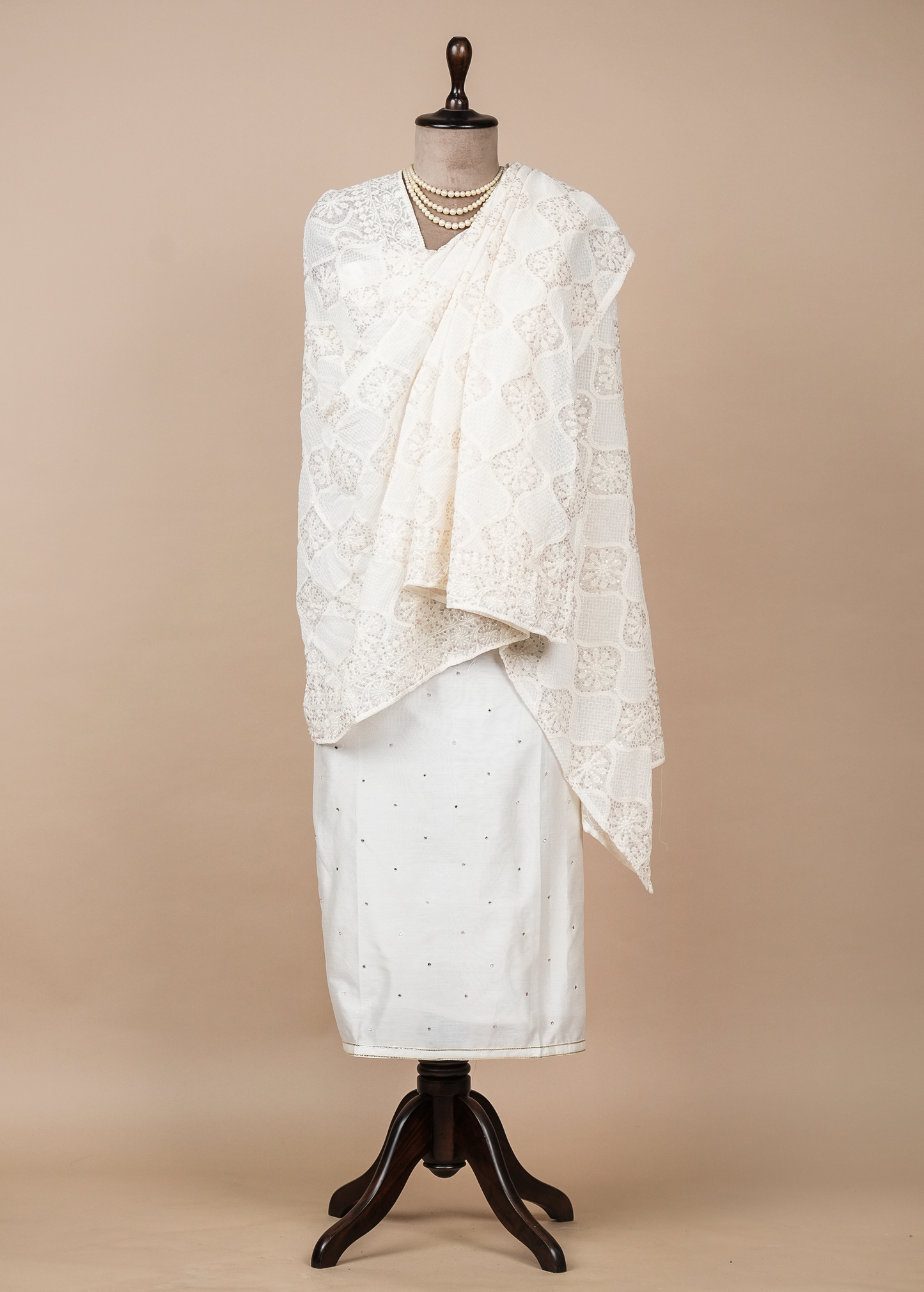 Cream Cotton Dress Material