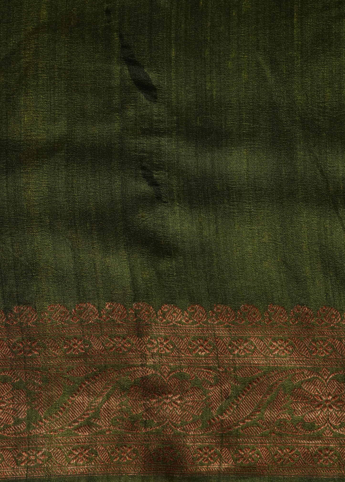 Green Tussar Silk Printed Saree