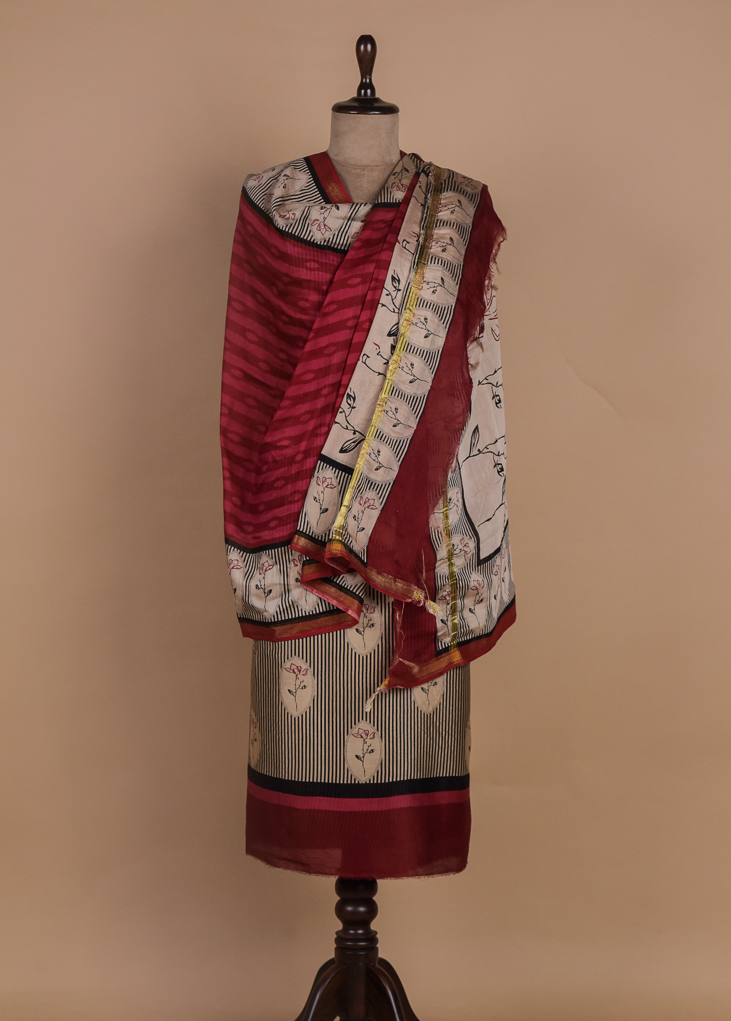 Multicoloured Chanderi Dress Material