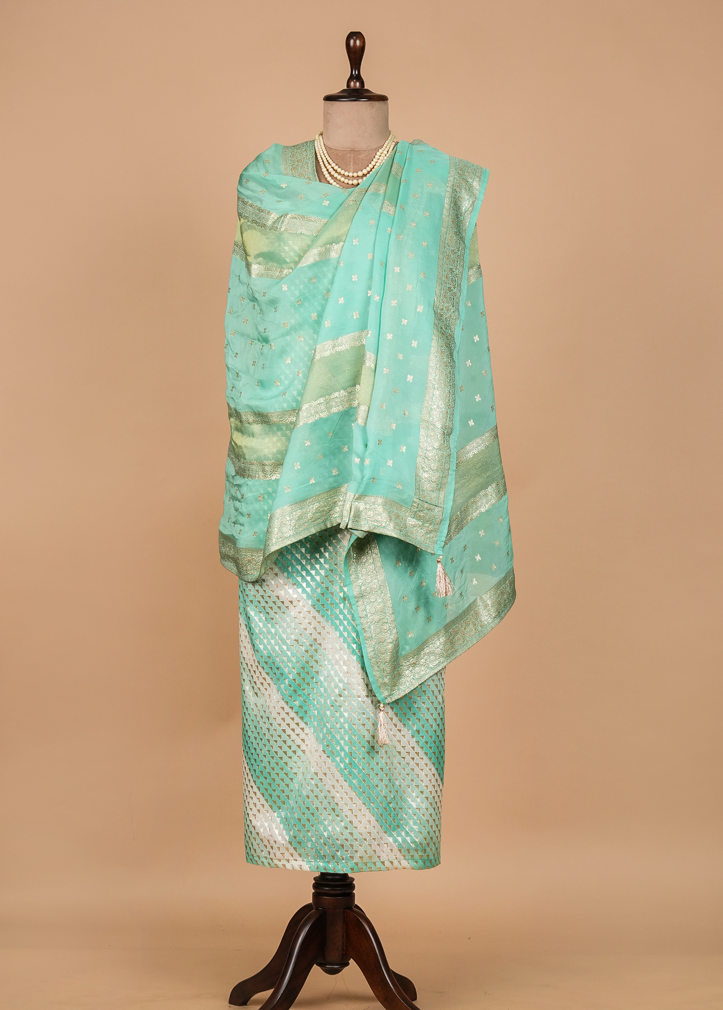 Blue Cotton Dress Material