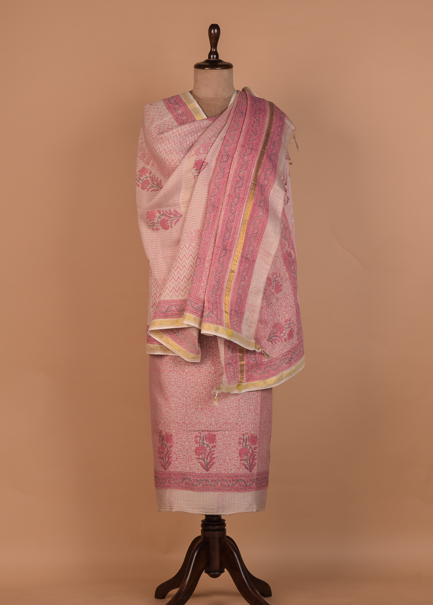 Pink Cotton Dress Material