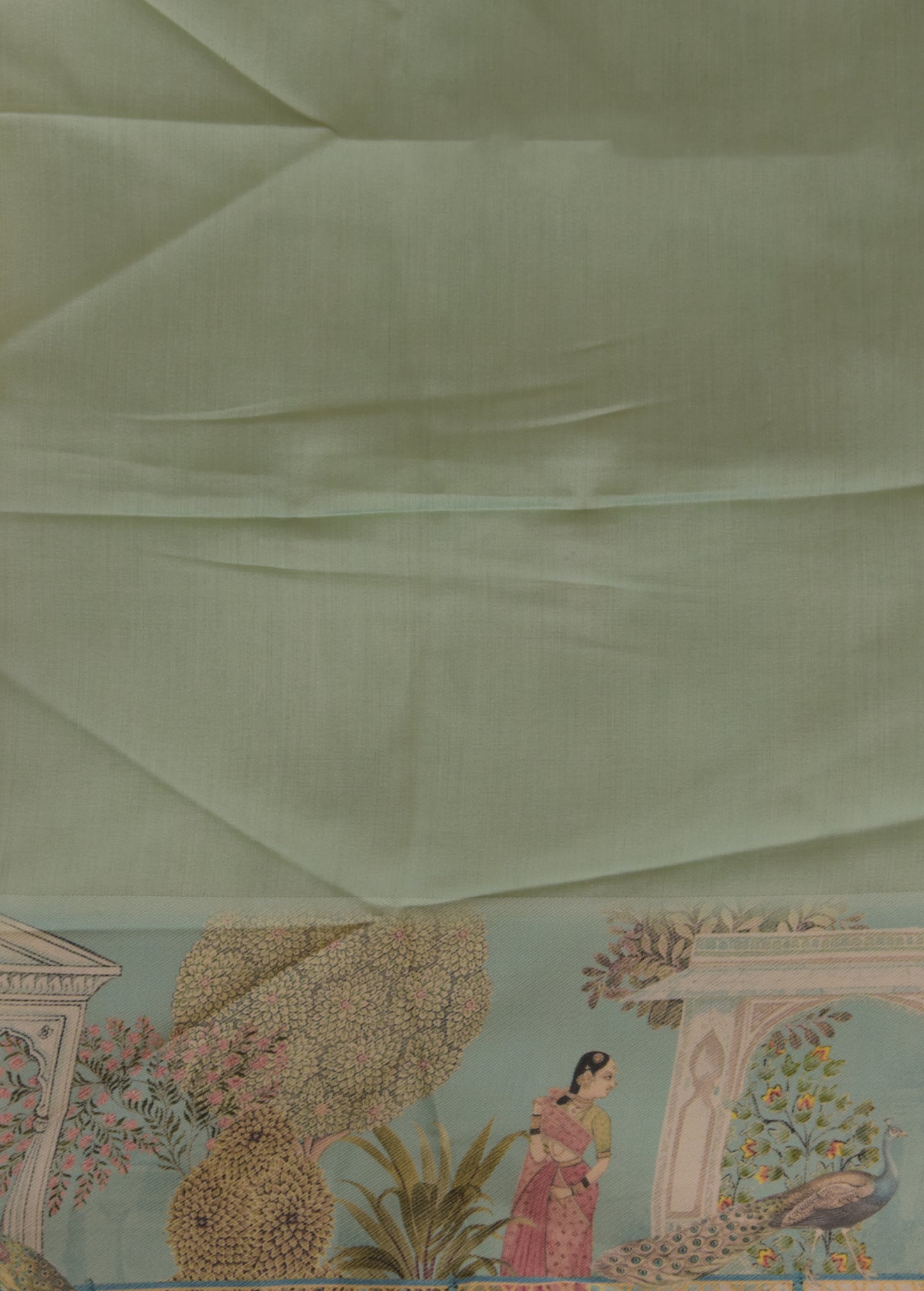 Blue Organza Printed Saree