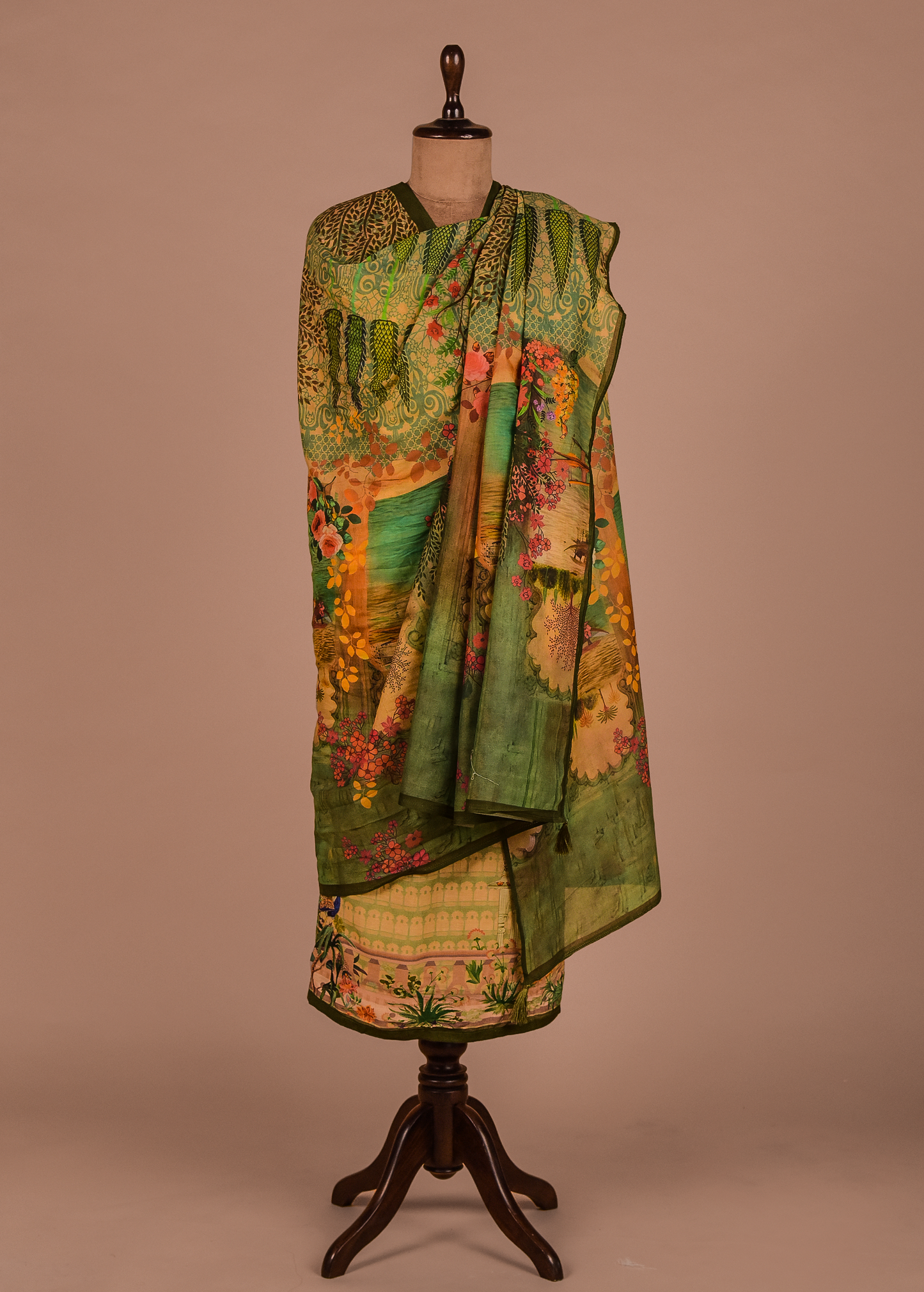 Multicoloured Mulmul Cotton Dress Material