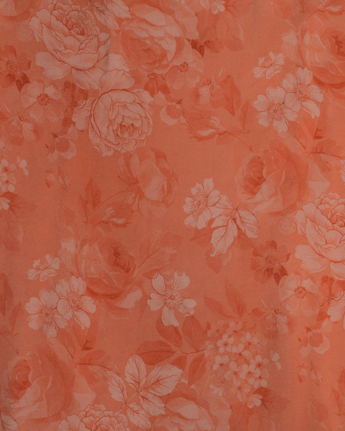 Orange Chiffon Printed Saree