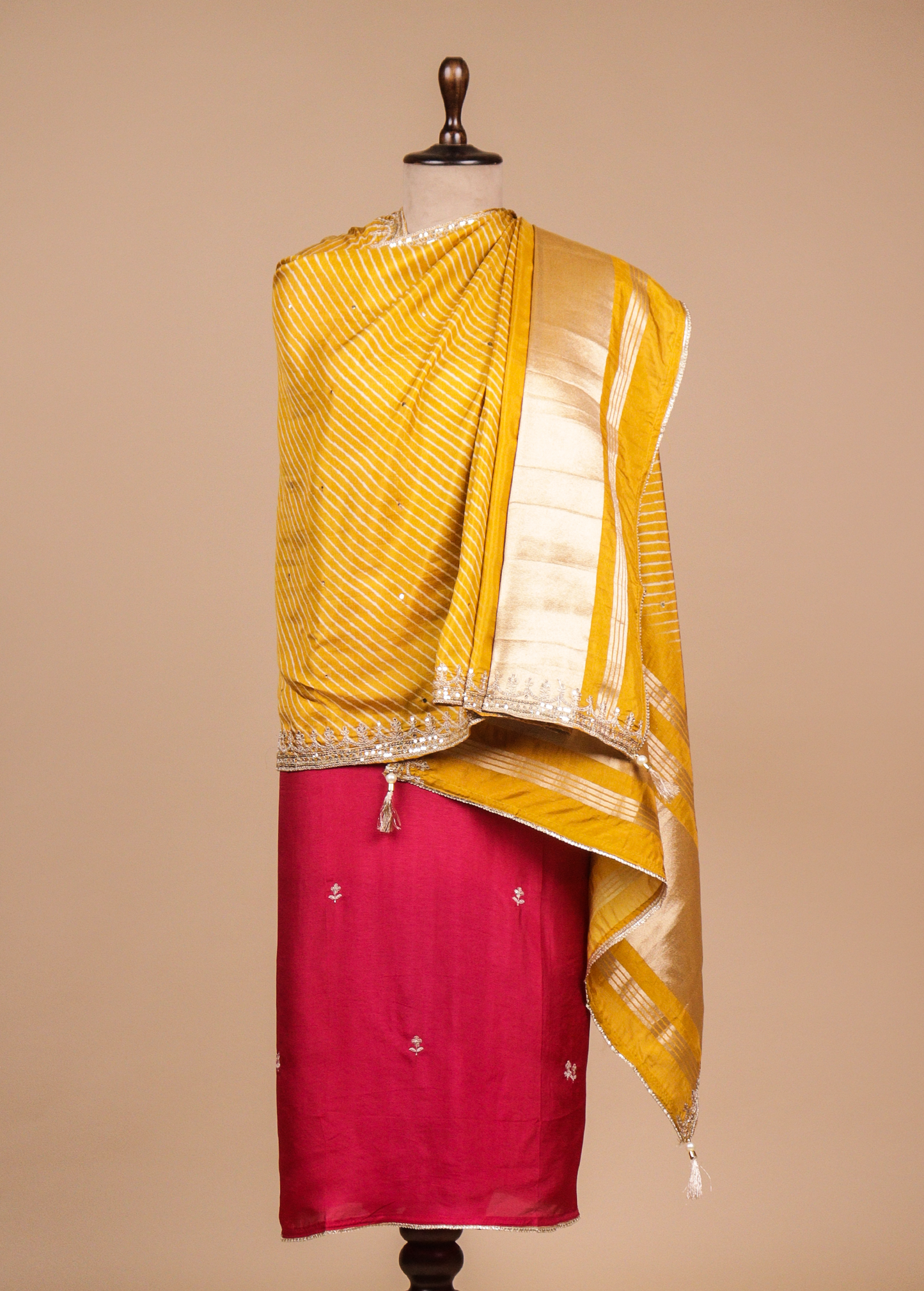 Pink Crepe Silk Dress Material