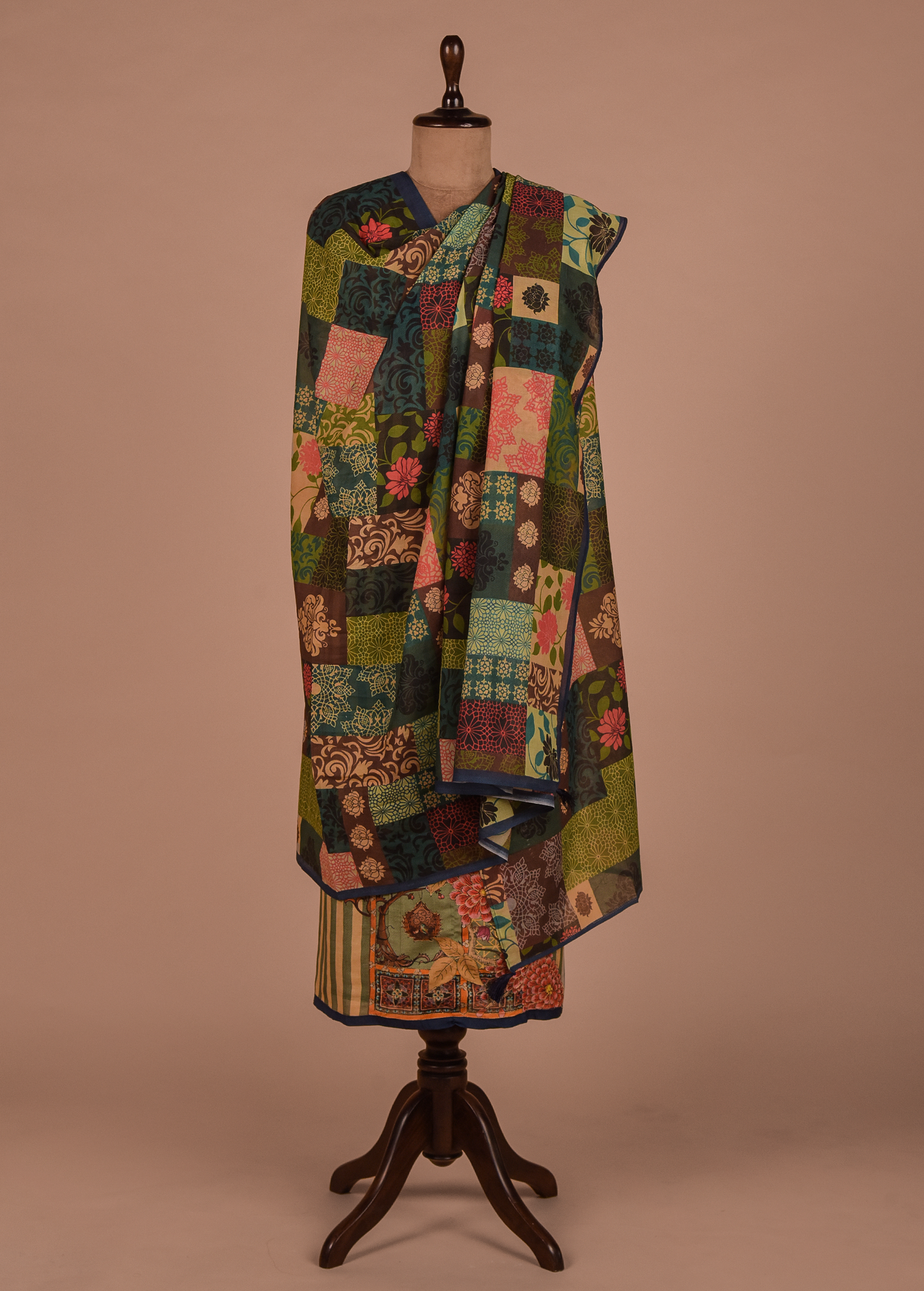 Multicoloured Mulmul Cotton Dress Material
