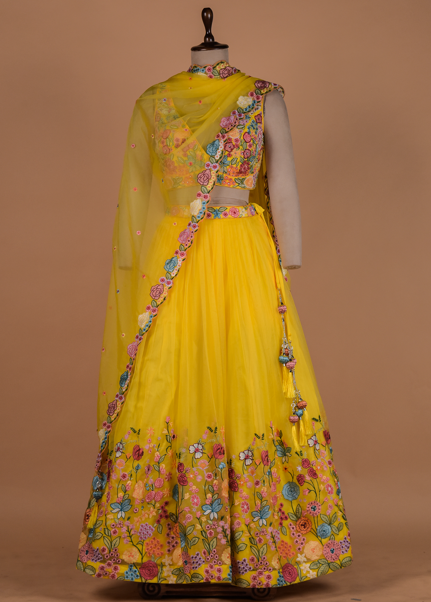Yellow Organza Lehenga