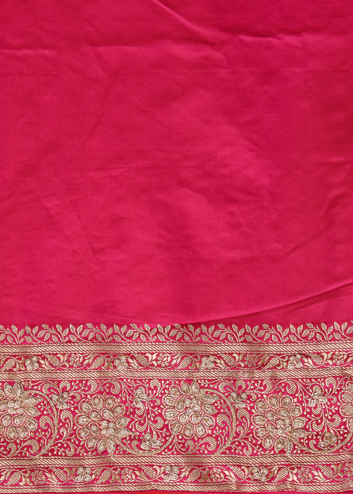 Pink Crepe Silk Banarasi Saree