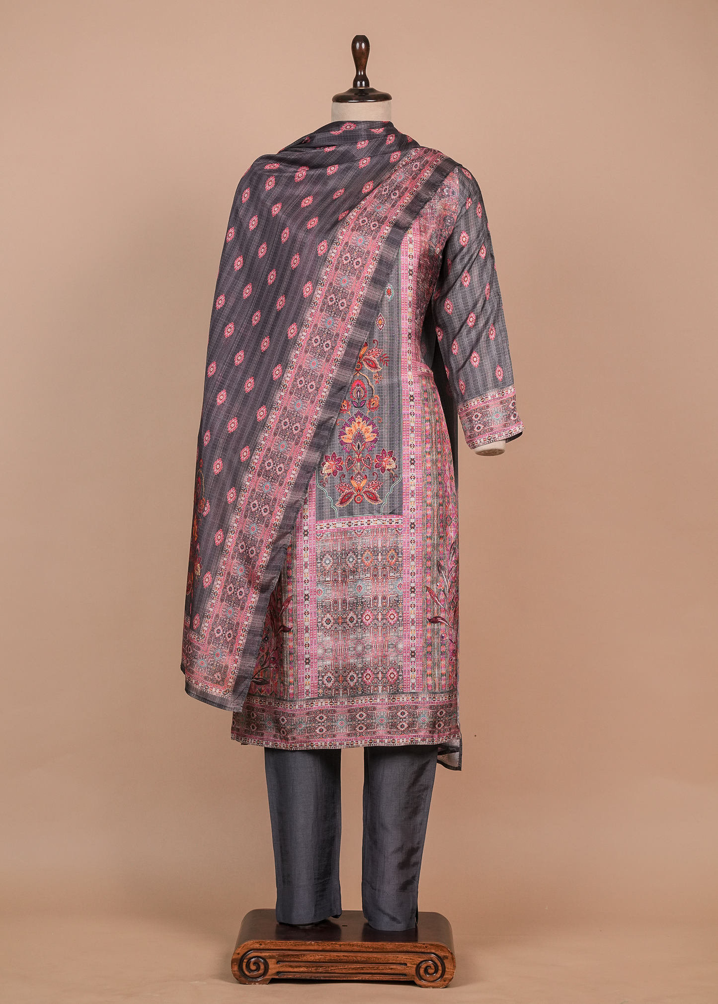 Multicoloured Muslin Cotton Straight Set
