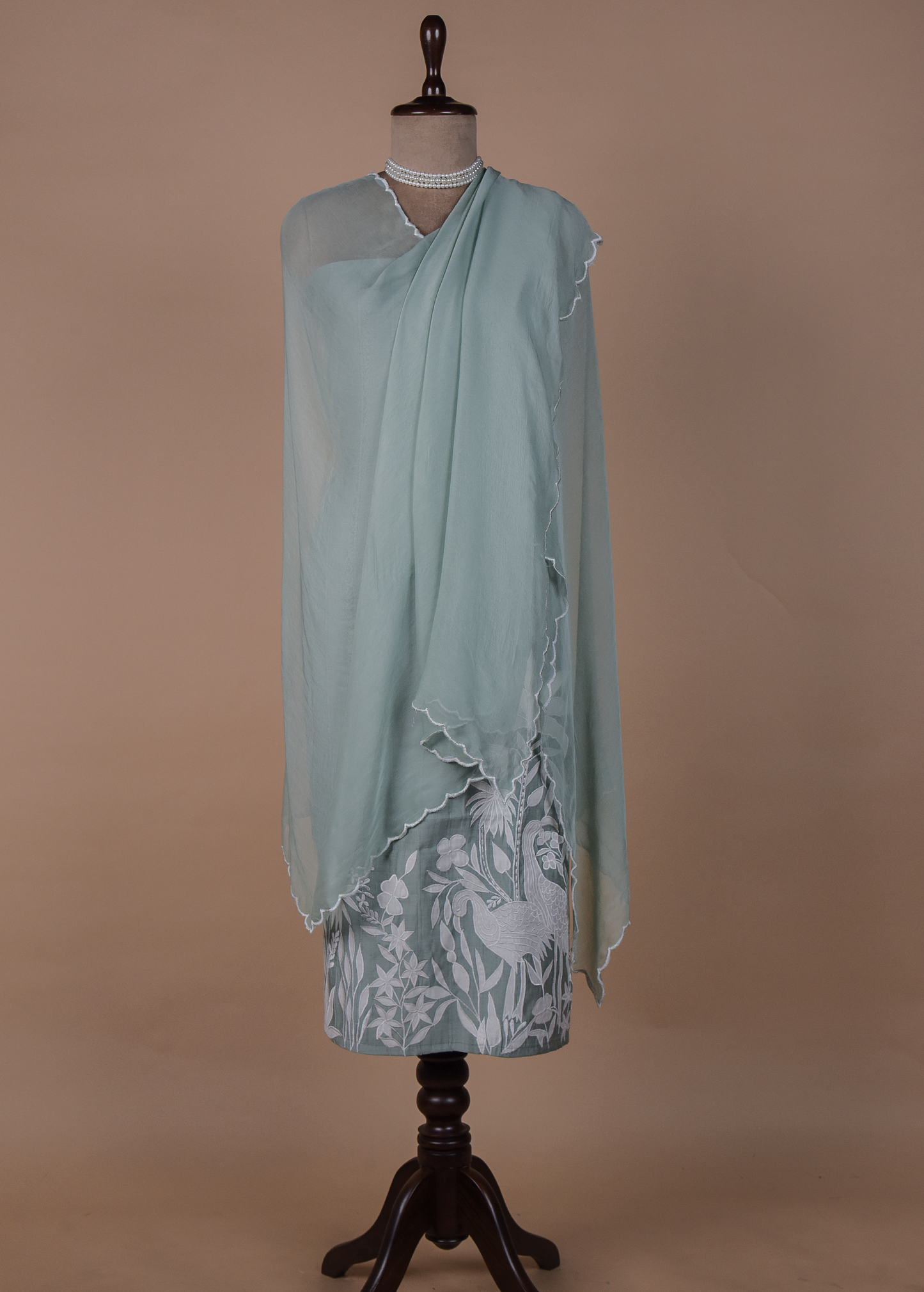 Blue Mulmul Cotton Dress Material