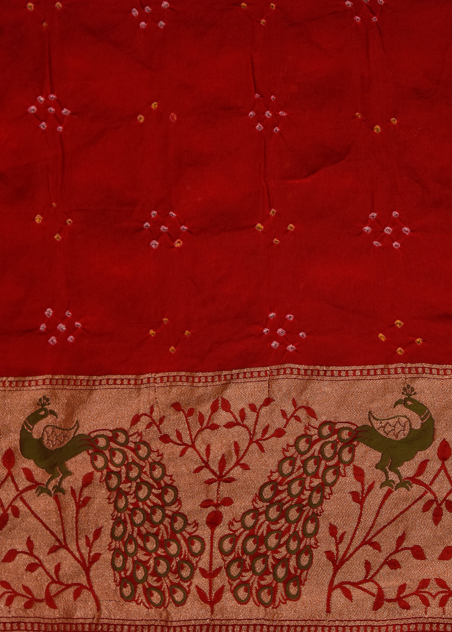 Red Georgette Bandhani Saree