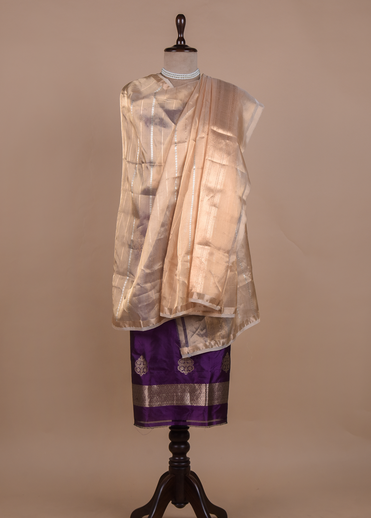 Purple Silk Dress Material