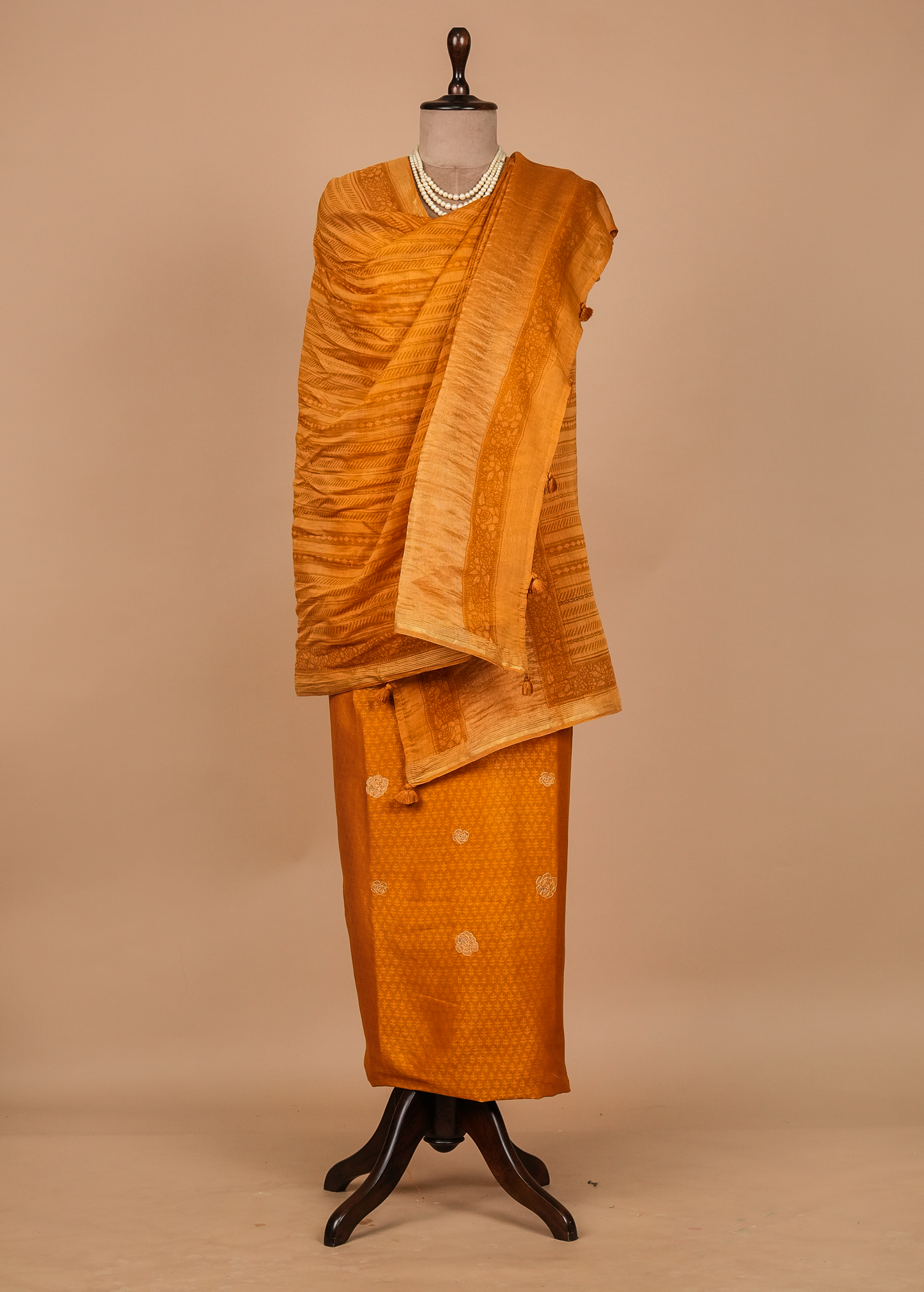 Orange Cotton Dress Material