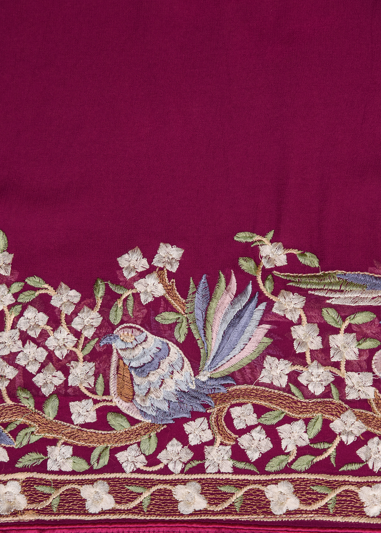 Pink Georgette Embroidered Saree