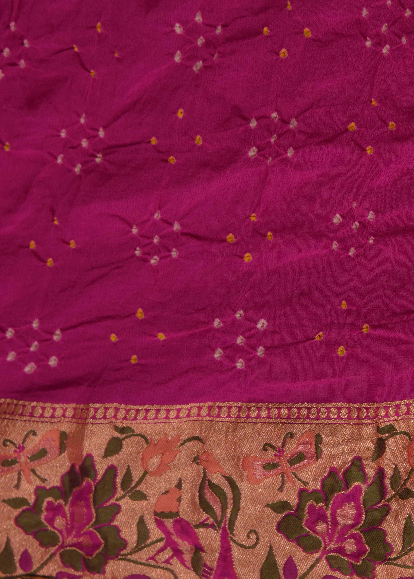 Purple Georgette Bandhani Saree