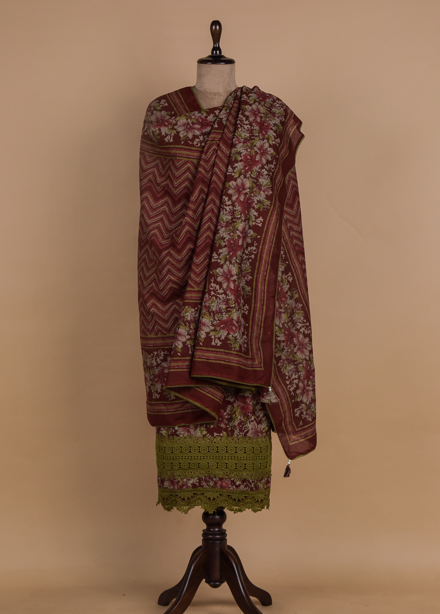 Multicoloured Chanderi Dress Material
