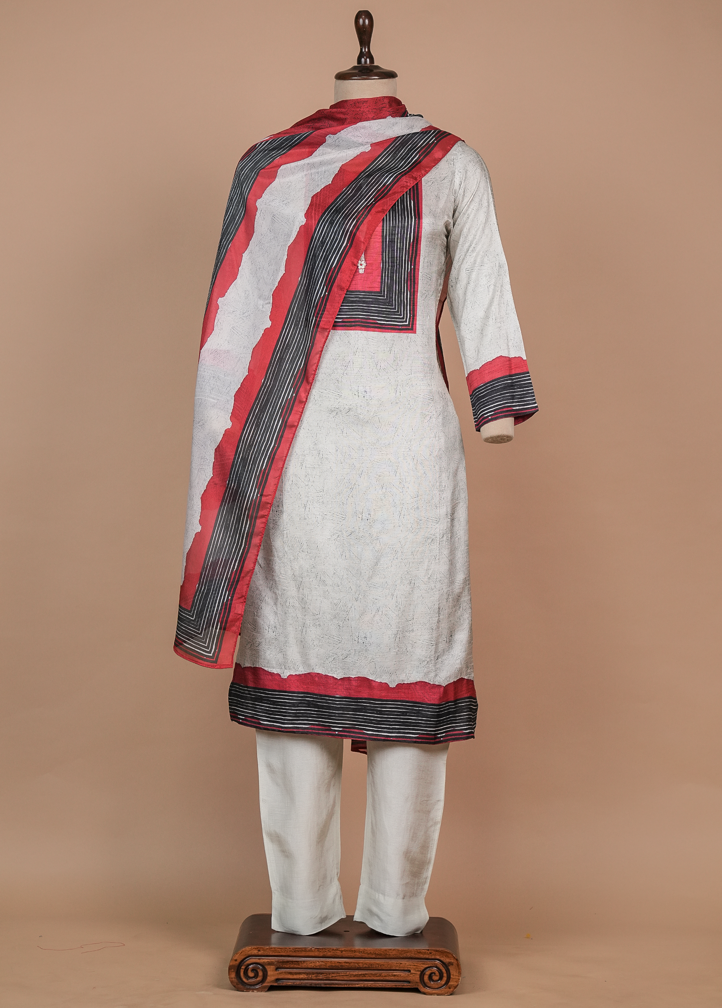 Multicoloured Cotton Silk Straight Set