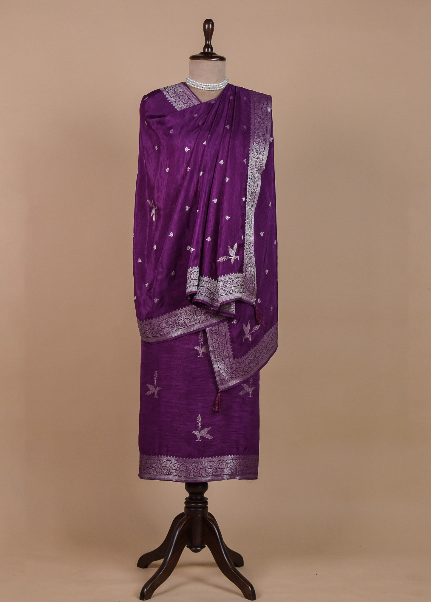Purple Cotton Silk Dress Material