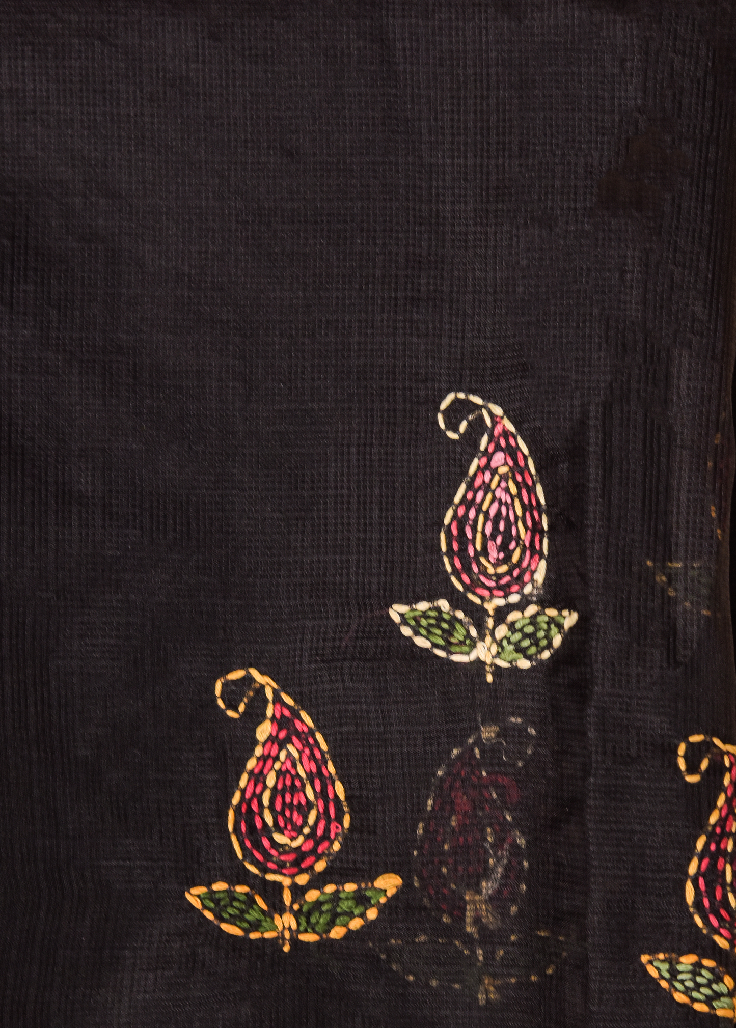 Black Linen Cotton Saree