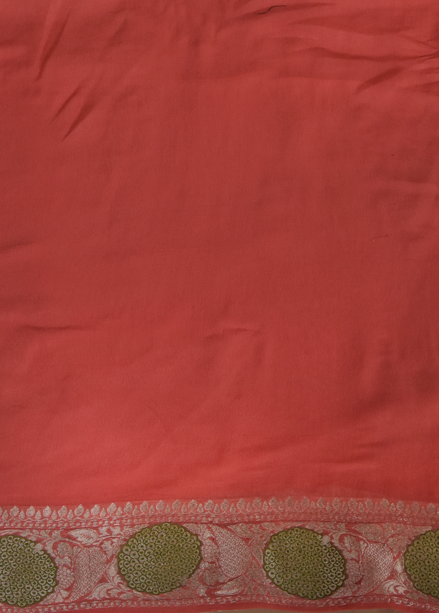 Peach Georgette Bandhani Saree