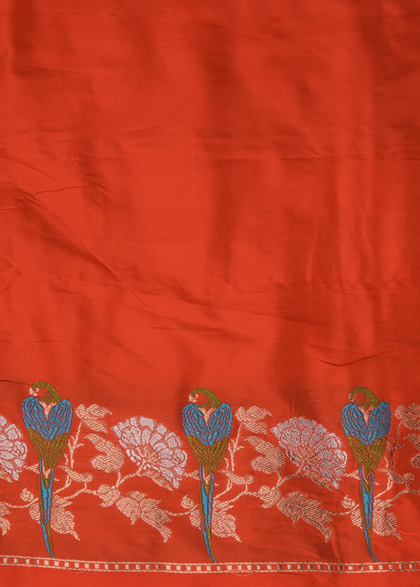 Orange Katan Silk Banarasi Saree