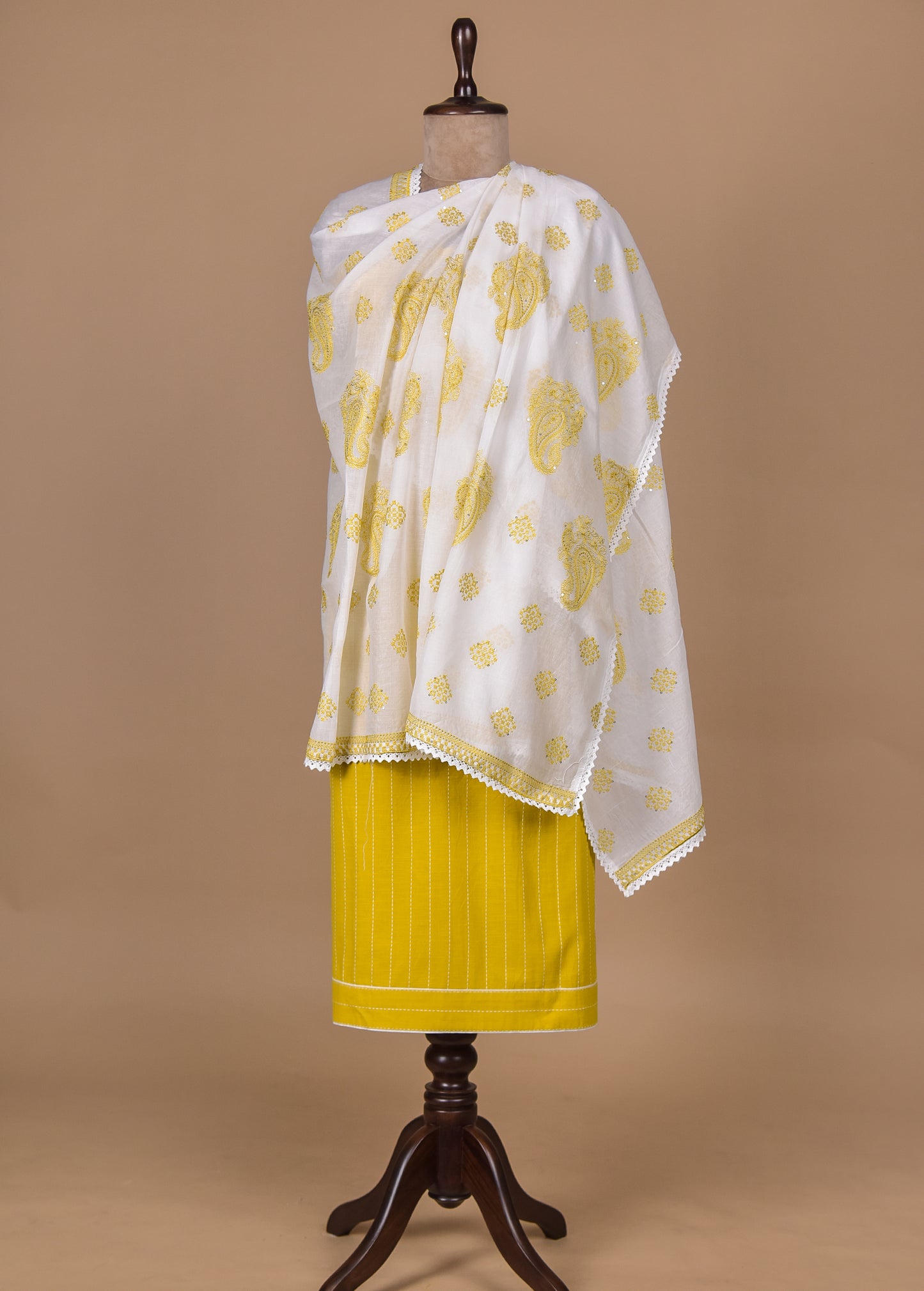 Yellow Cotton Dress Material