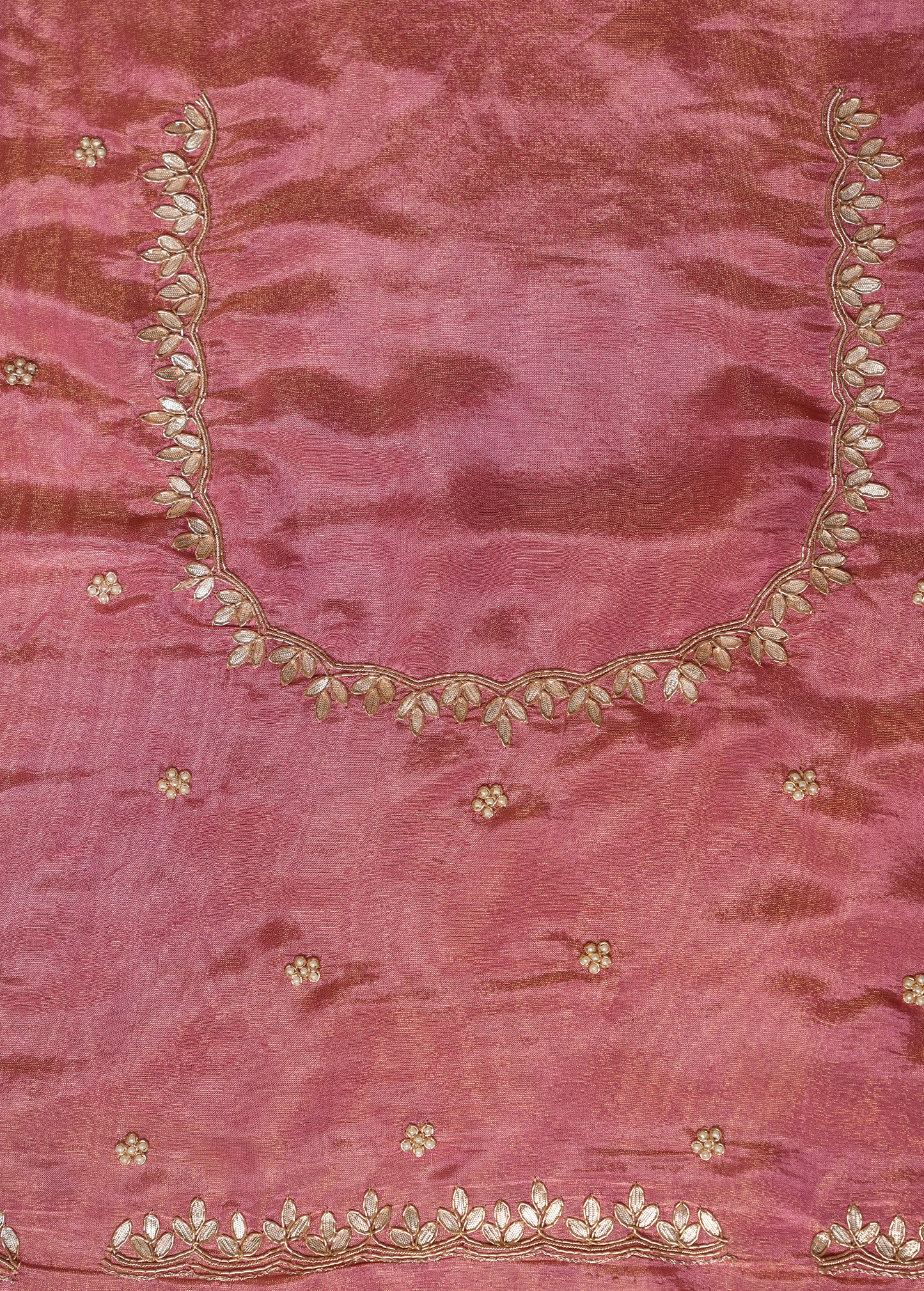 Pink Crepe Georgette Embroidered Saree