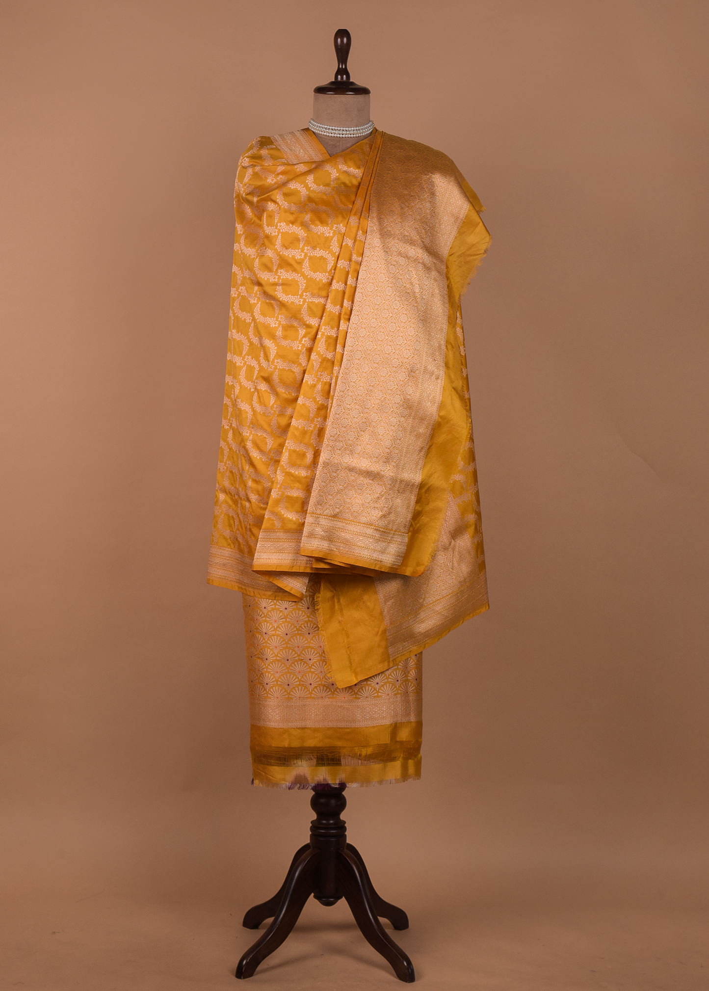 Yellow Silk Dress Material