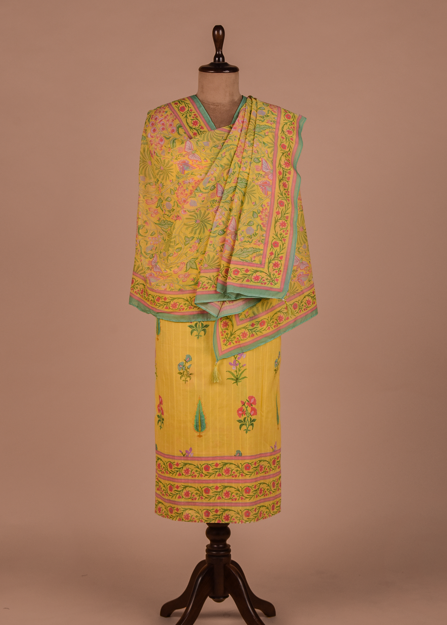 Yellow Cotton Dress Material