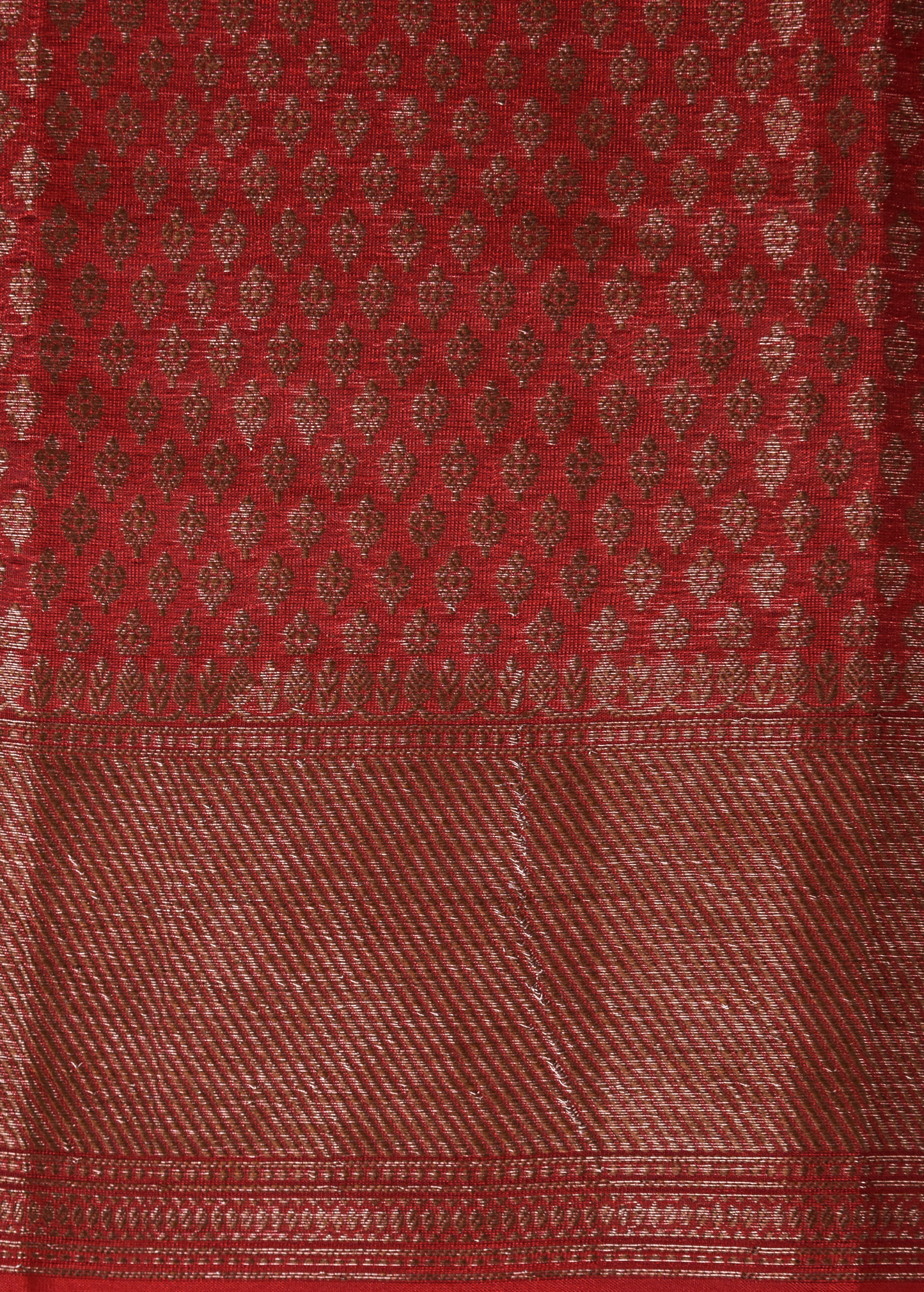 Cream Art Crepe Banarasi Saree