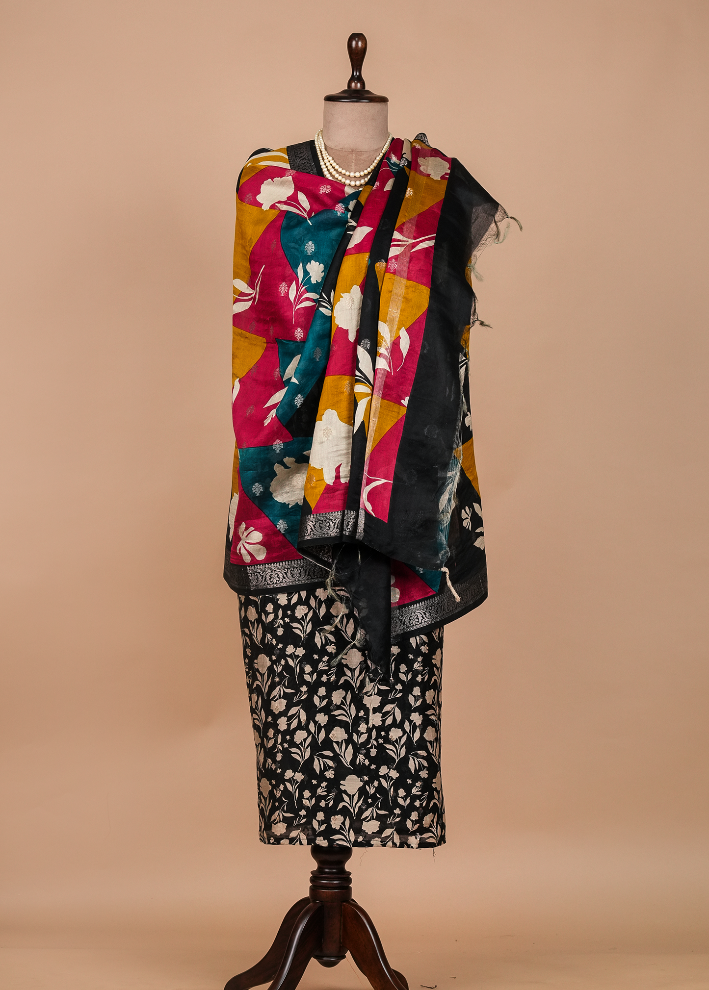 Black And White Cotton Dress Material