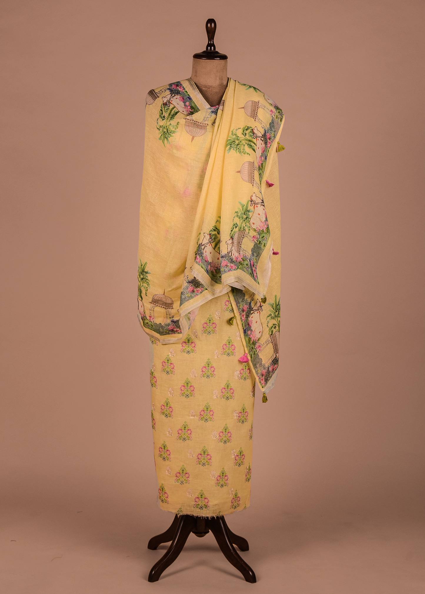 Yellow Linen Dress Material