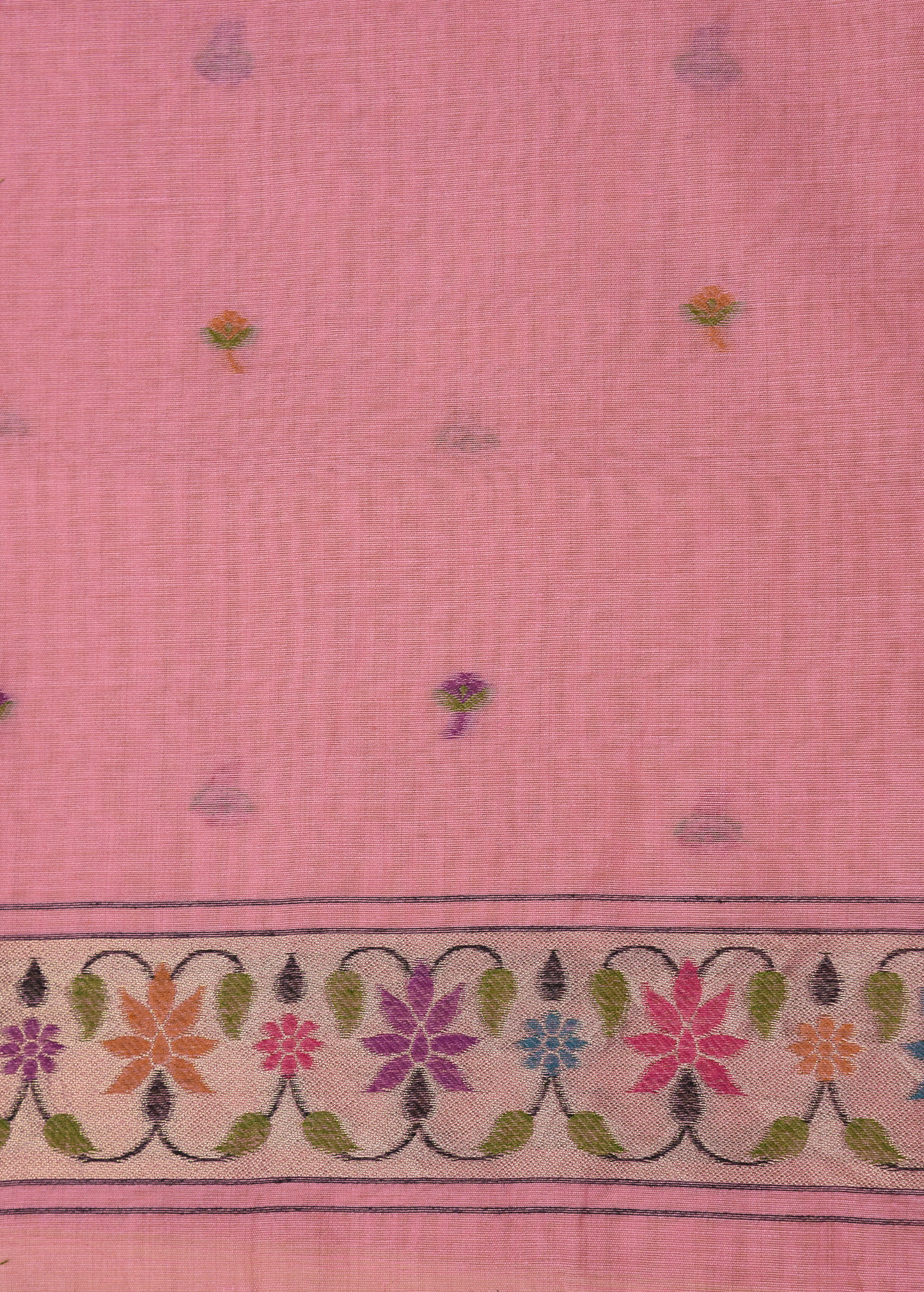 Pink Cotton Banarasi Saree