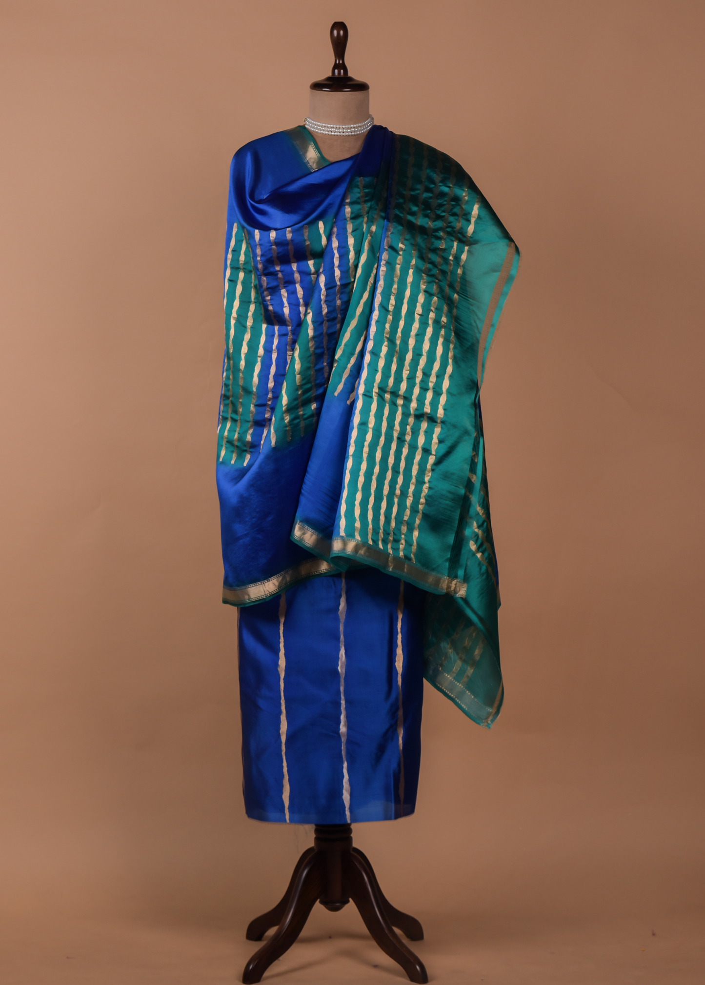 Blue Silk Dress Material