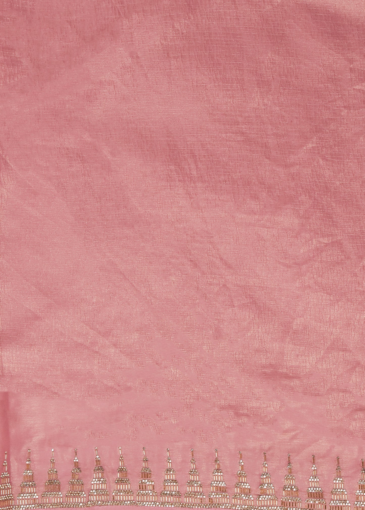 Pink Shimmer Georgette Embroidered Saree