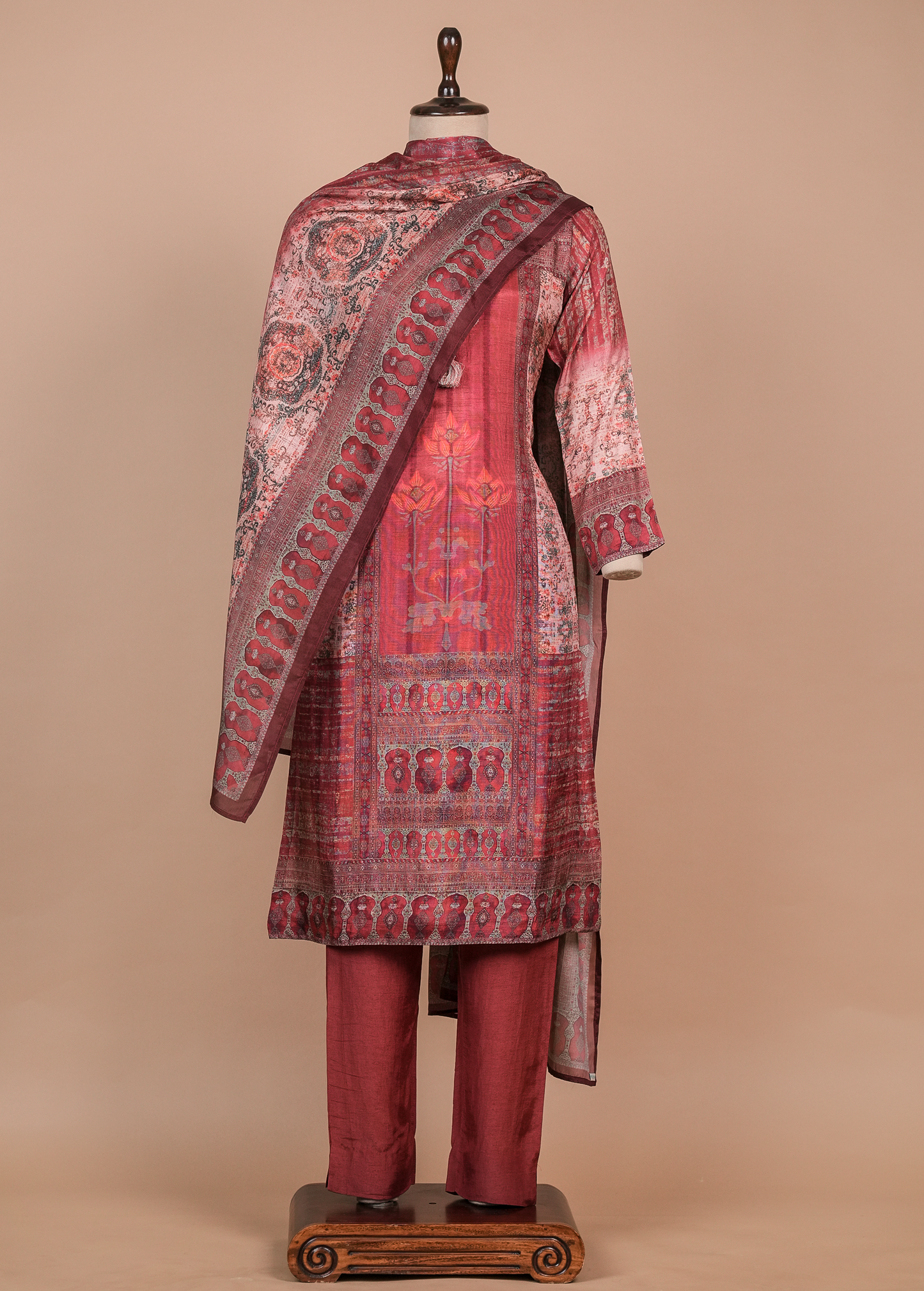 Multicoloured Muslin Cotton Straight Set
