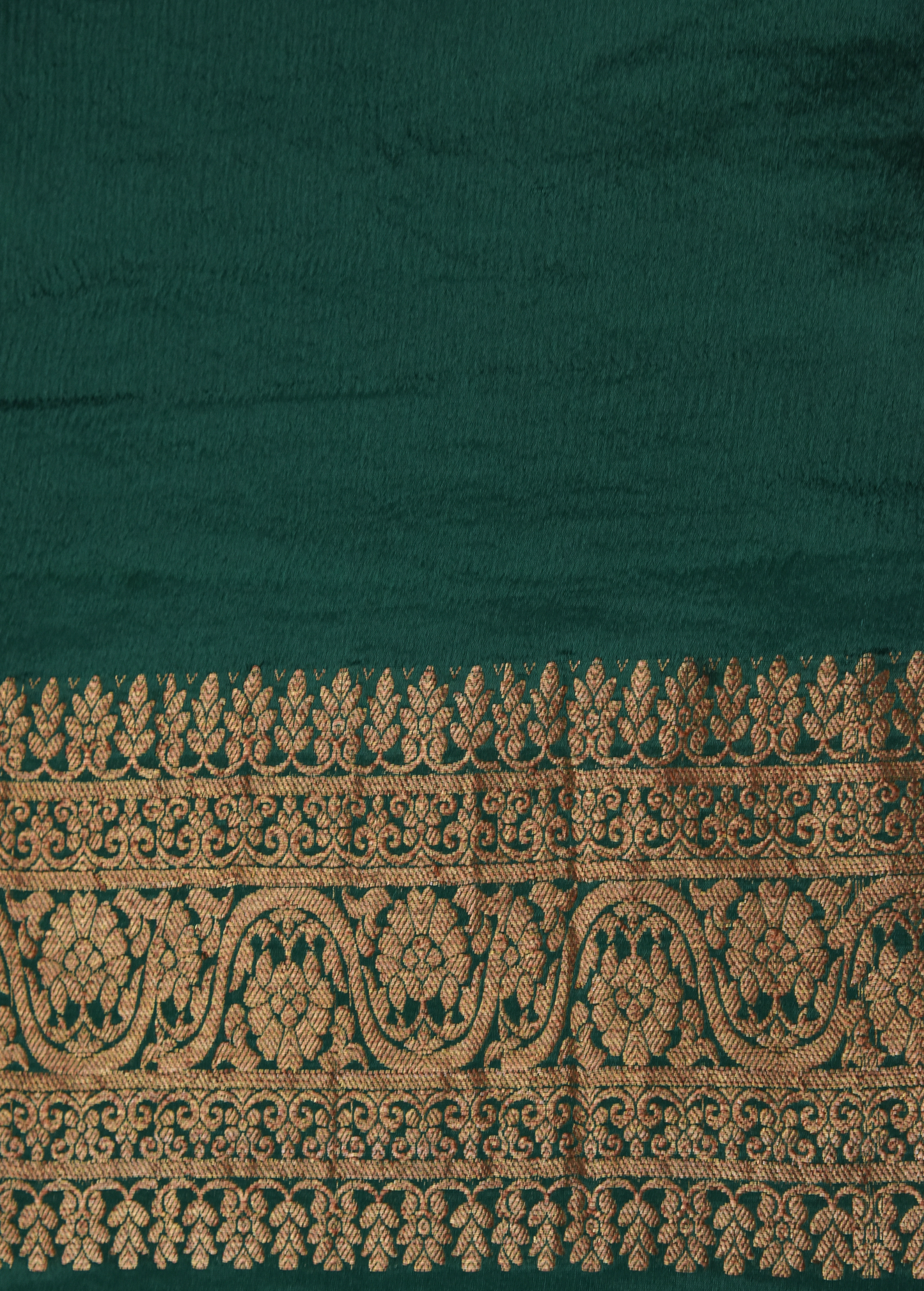 Green Crepe Banarasi Saree