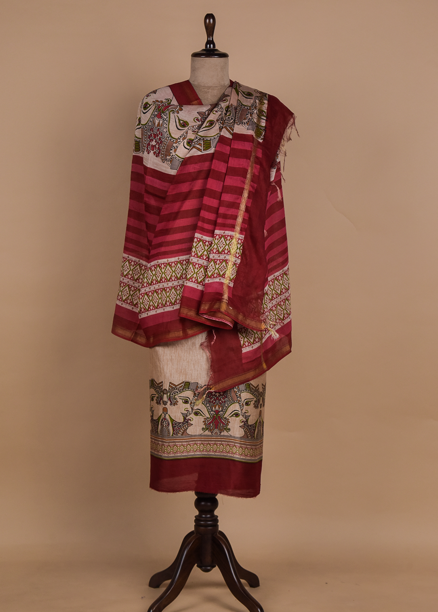 Multicoloured Chanderi Dress Material