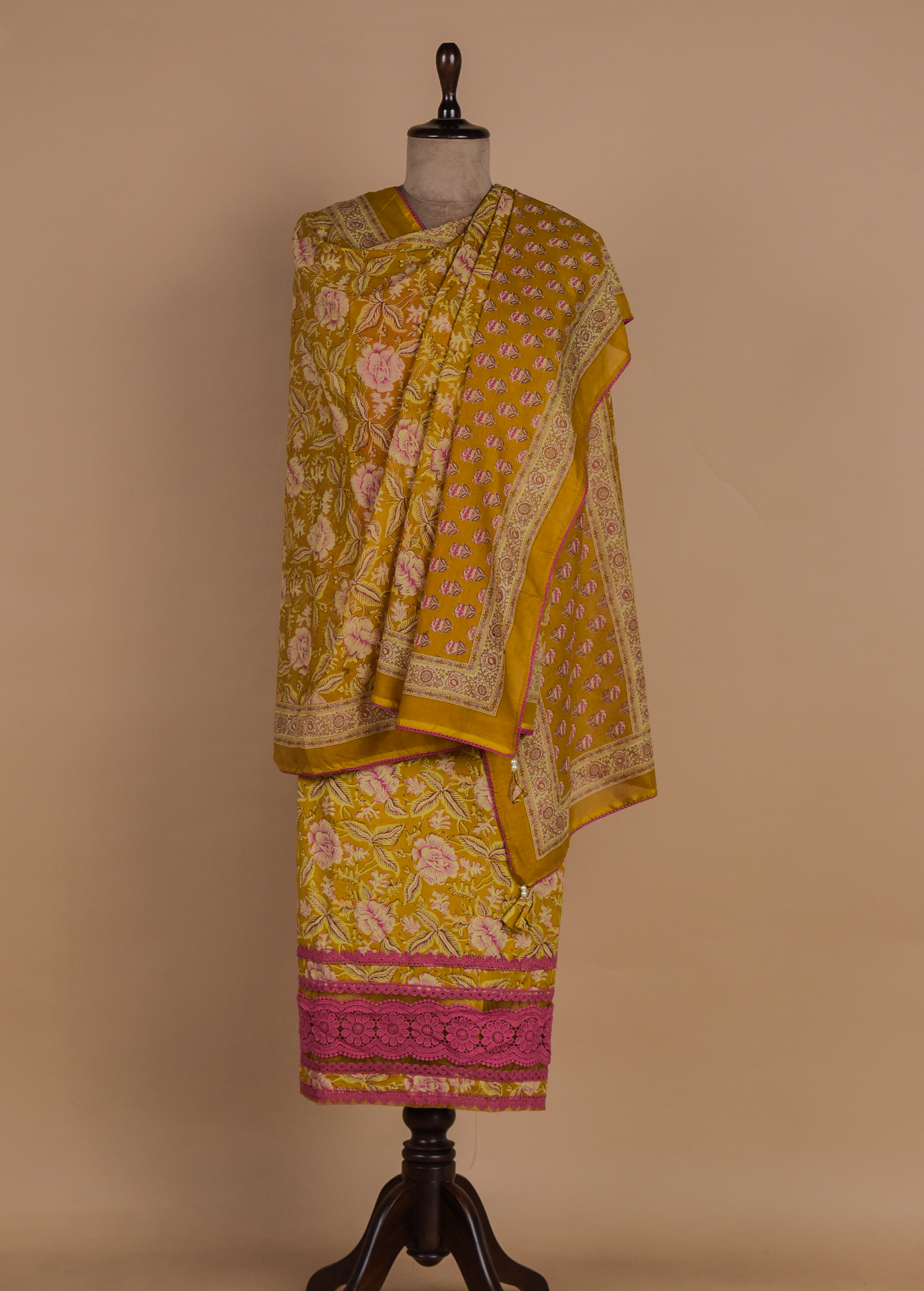 Yellow Chanderi Dress Material