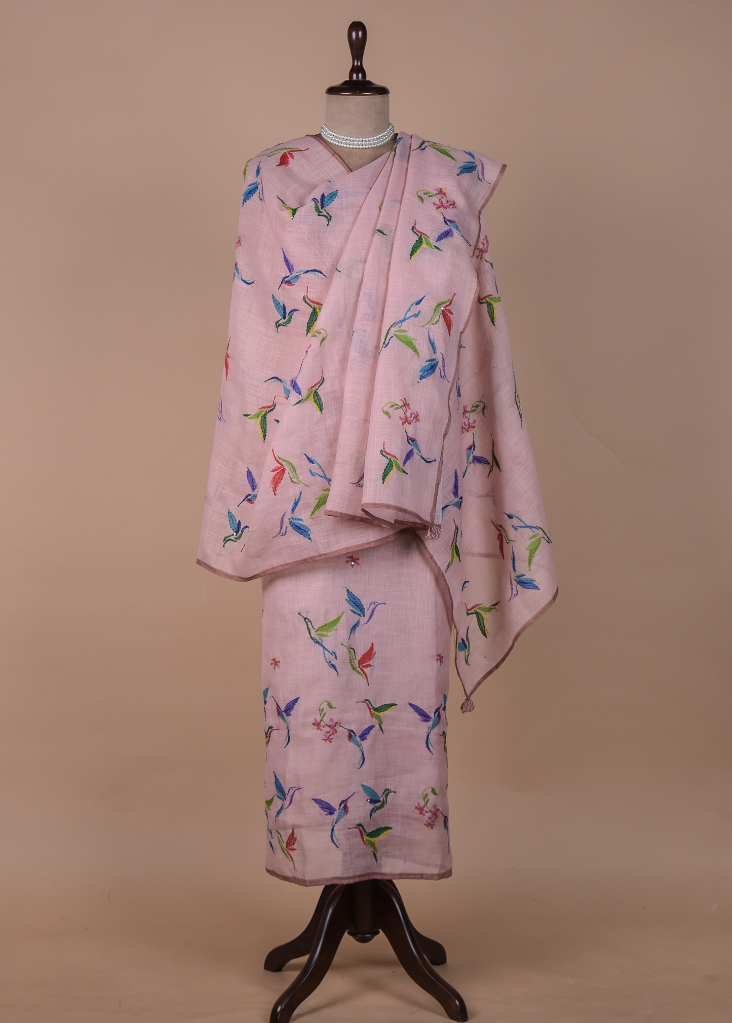 Pink Cotton Dress Material